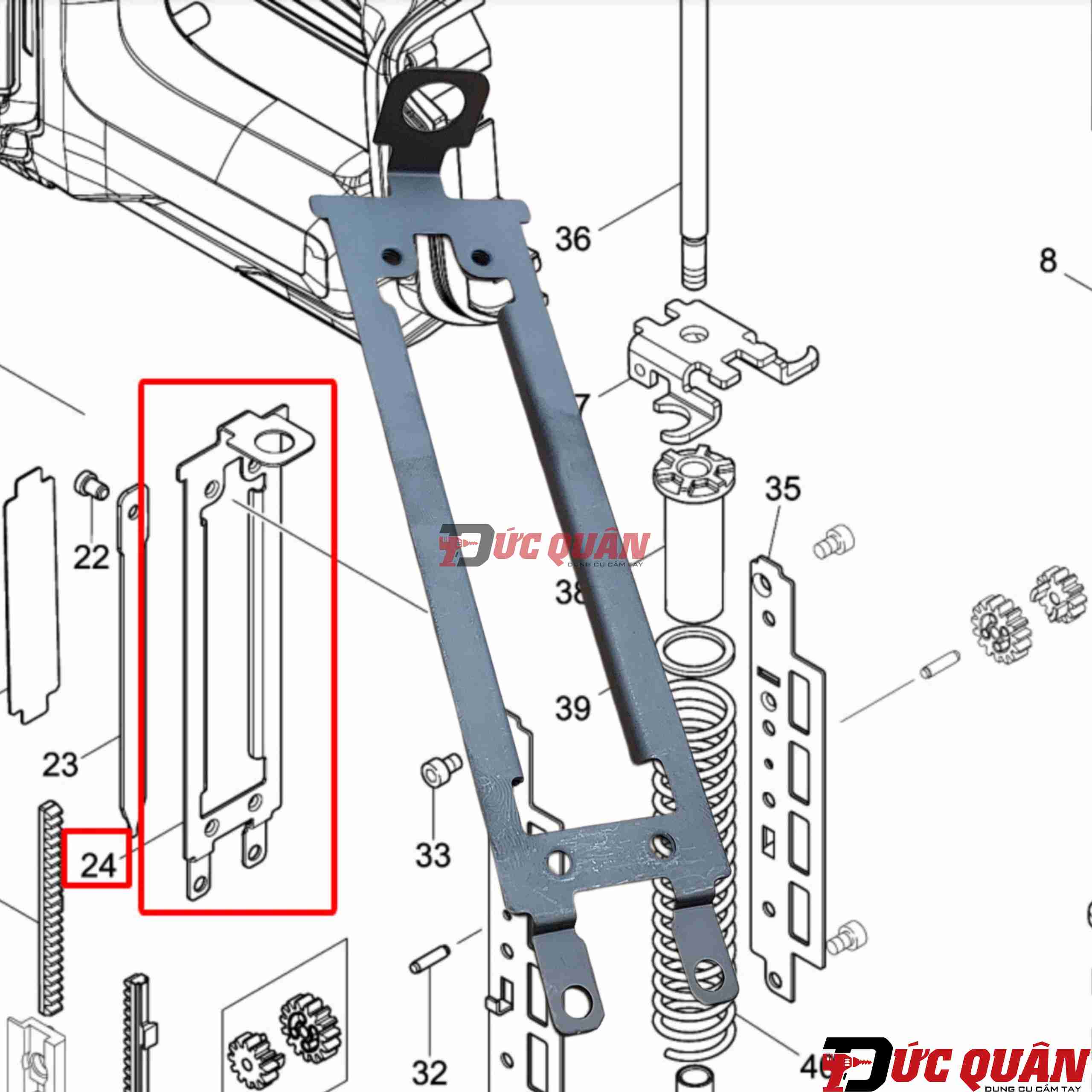 Thanh ray máy bắn đinh Makita DFN350