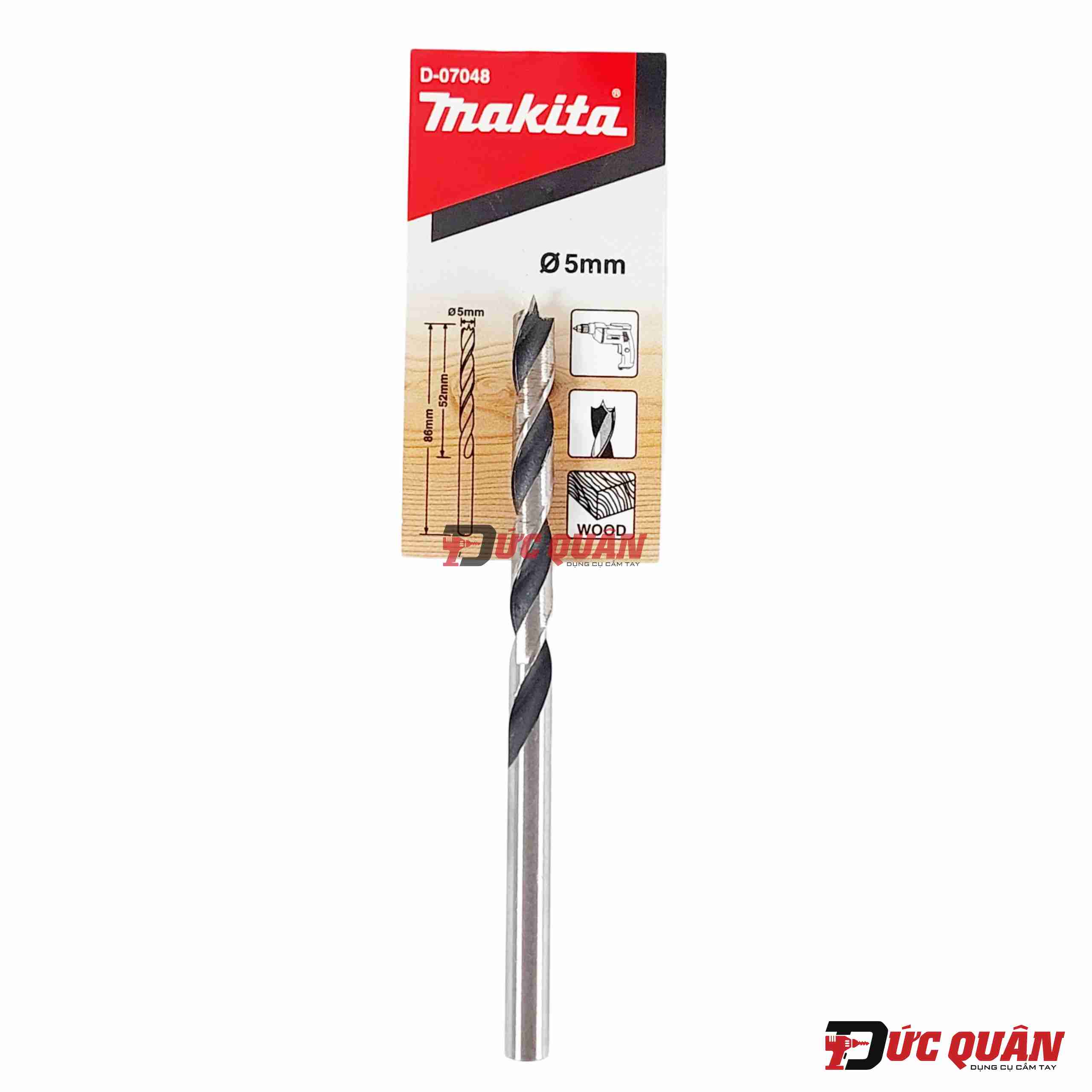 Mũi khoan gỗ chuôi tròn ( 3.0-10mm ) Makita