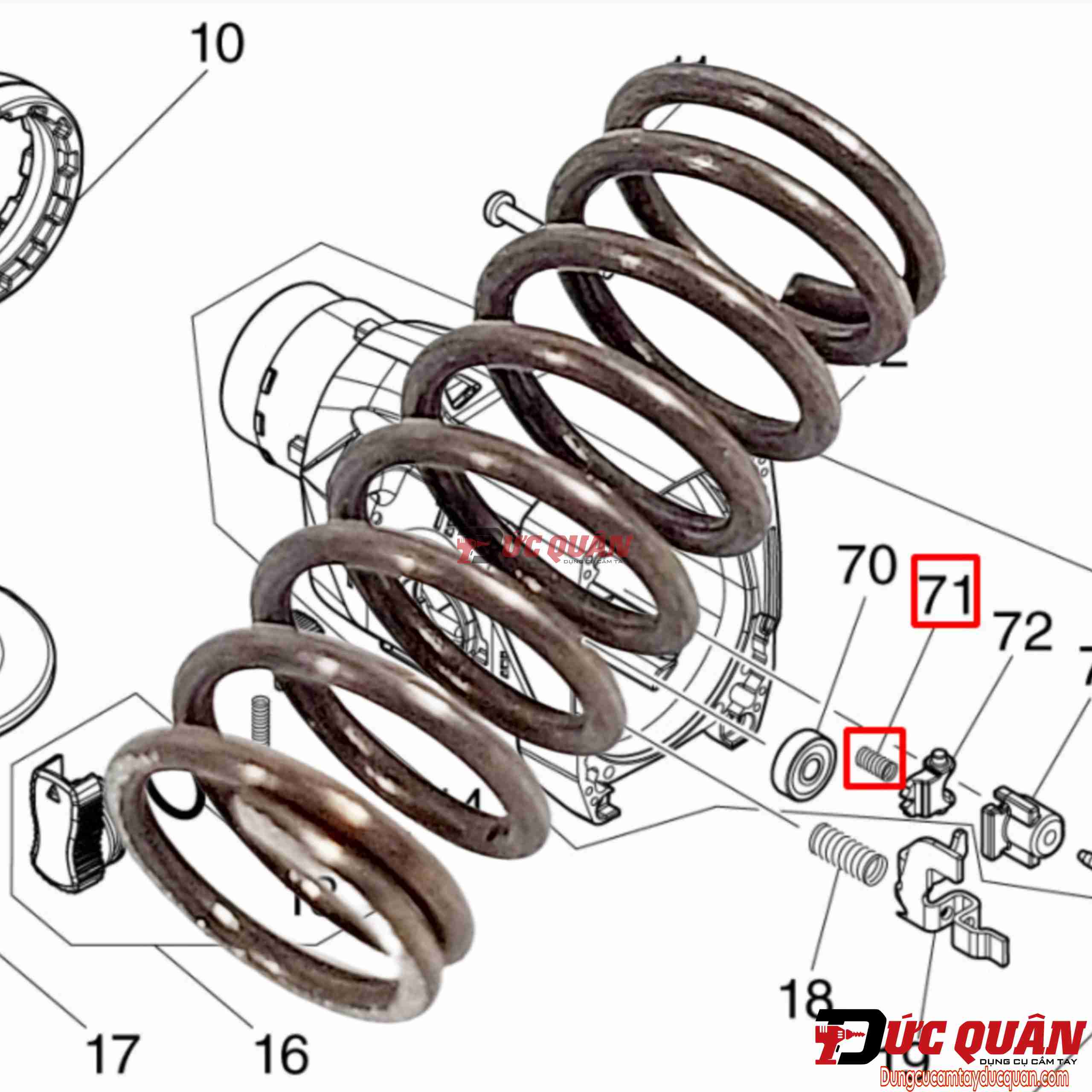 Lò xo ( 4 ) Chuyển chế độ máy Makita DHR182/ HR182 232474-9