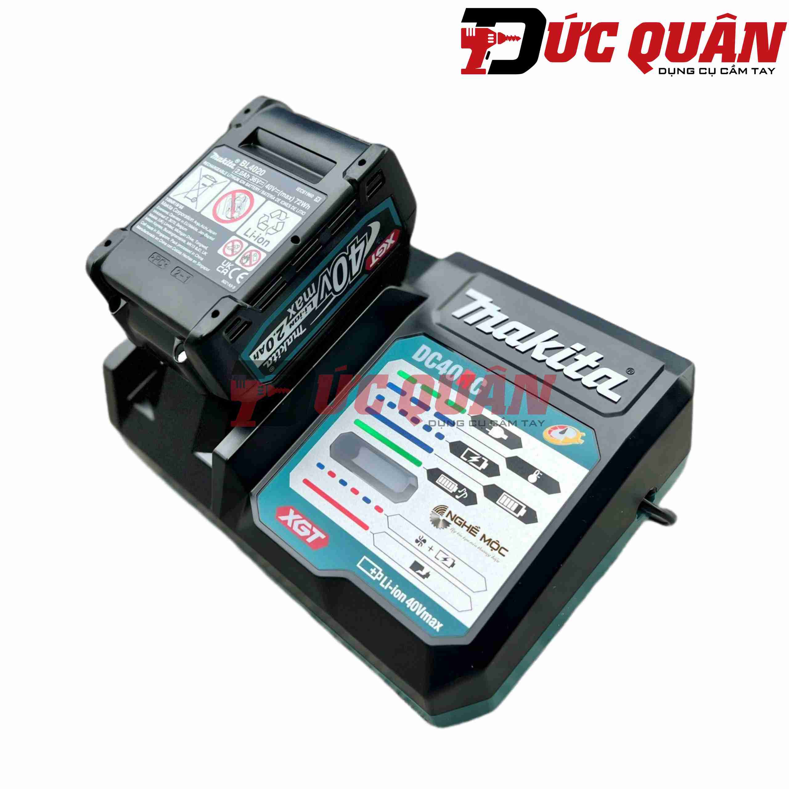 Đế sạc pin 40V Max Makita DC40RC (191M90-3)