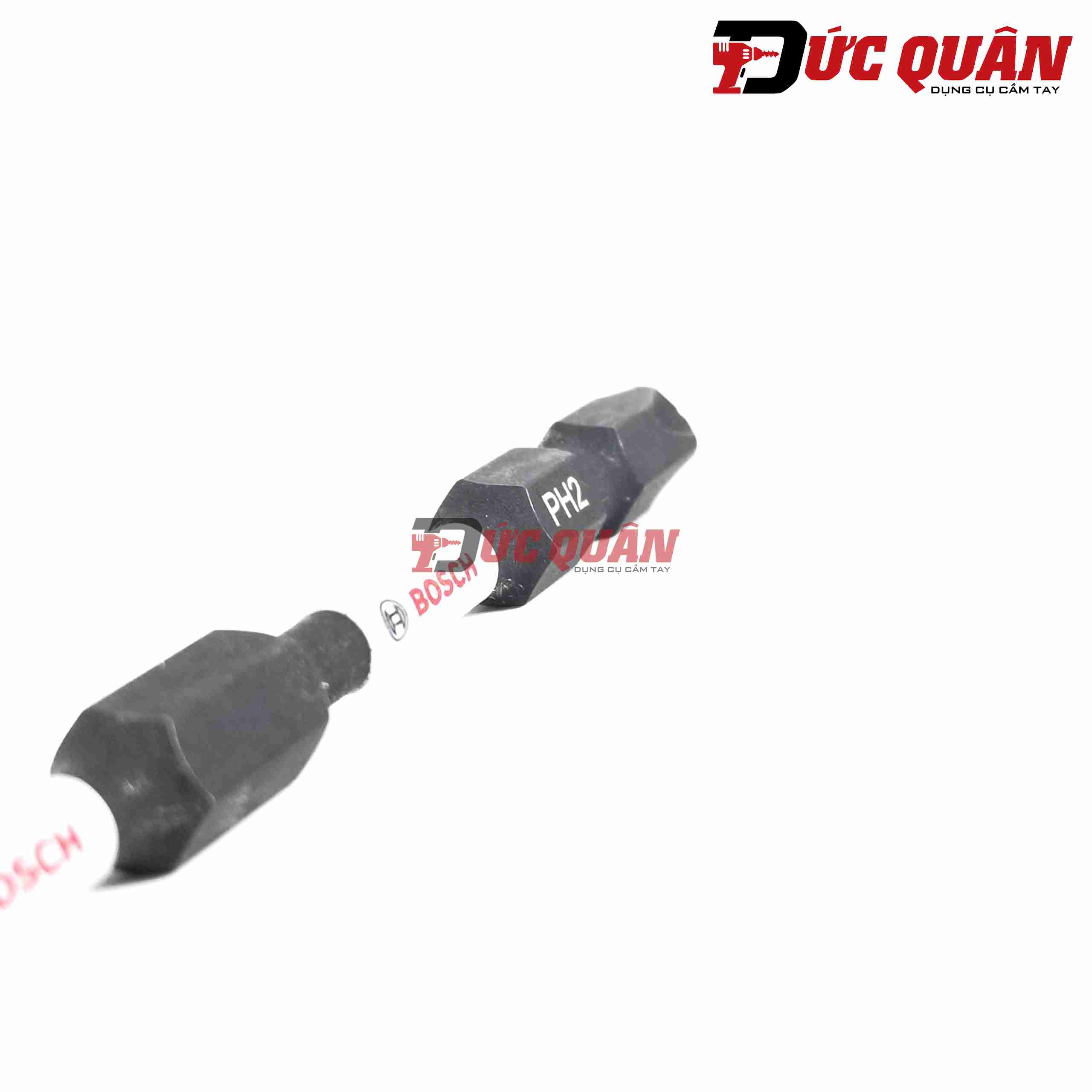 Đầu vít 2 đầu, chuẩn Ph2, chân lục giác 6.35, dài 110mm Bosch 2608522409 ( 1 cái )
