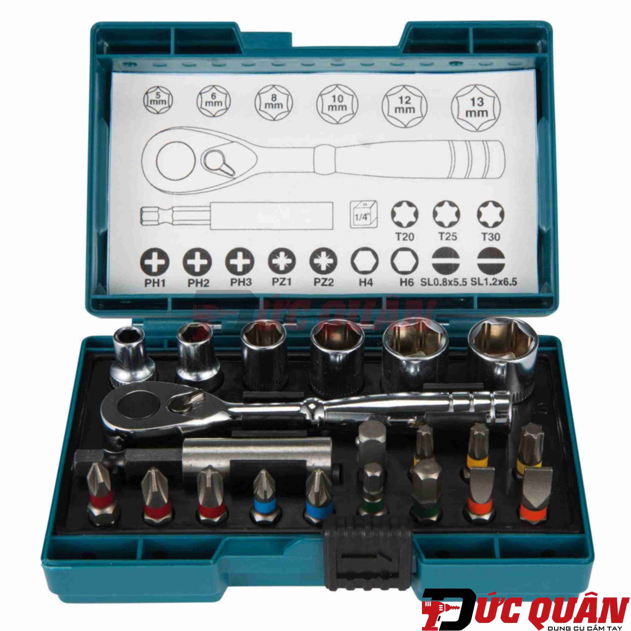 Bộ mũi vít và socket Makita B-54081 (21 chi tiết/bộ)