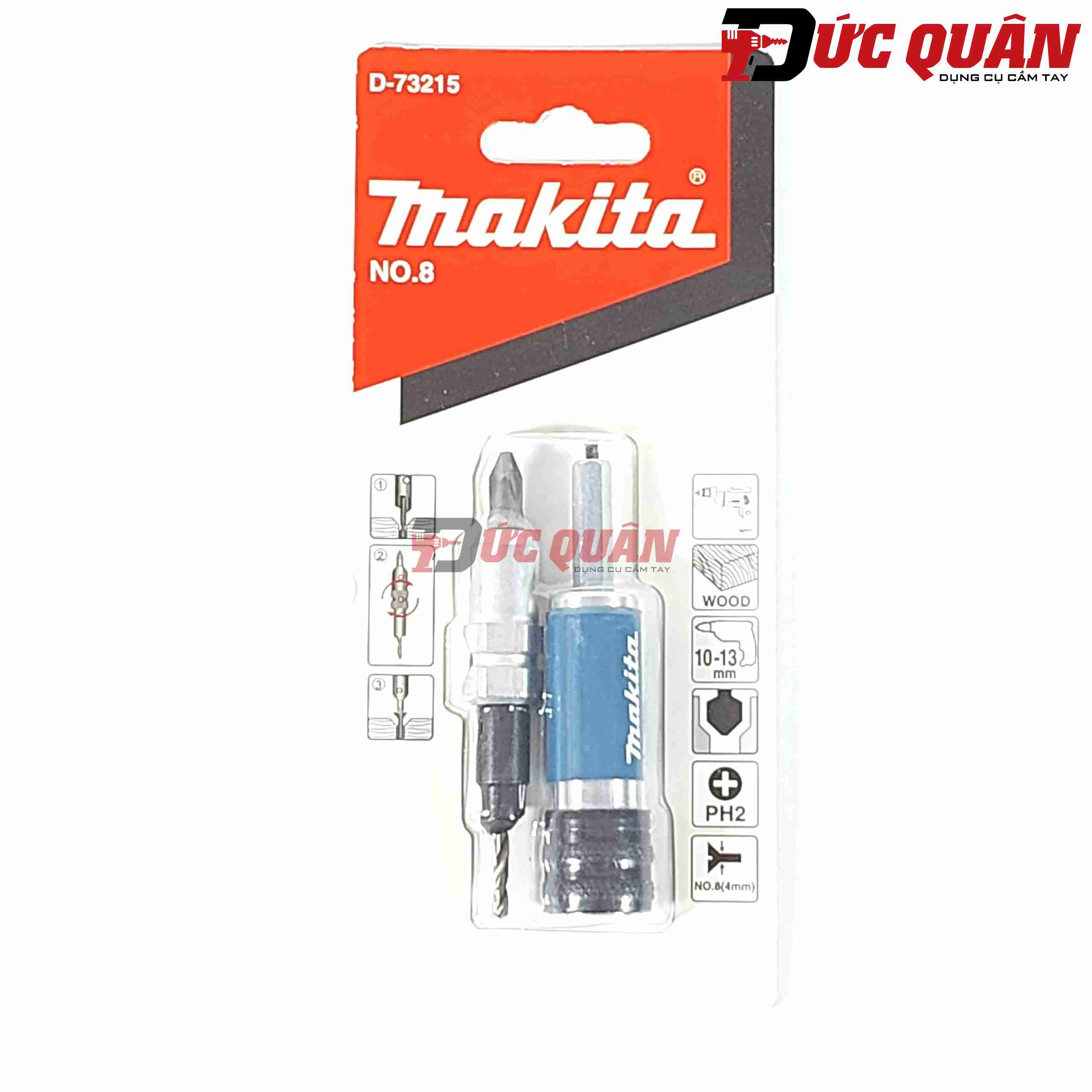 Đầu ( 3 trong 1 ) khoan mồi, âm vít, vặn vít MAKITA