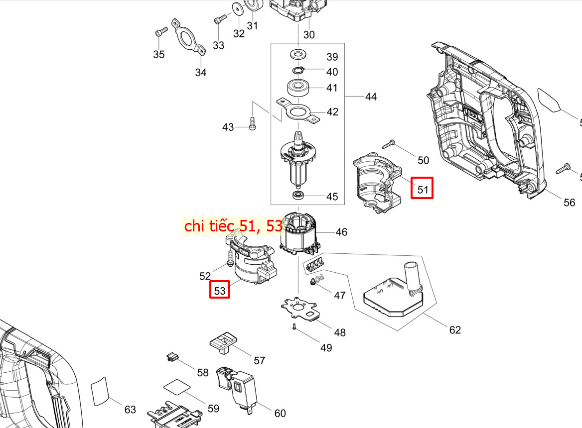 Vỏ chụp cuộn máy cưa kiếm, DJR188, MAKITA, 183H44-4