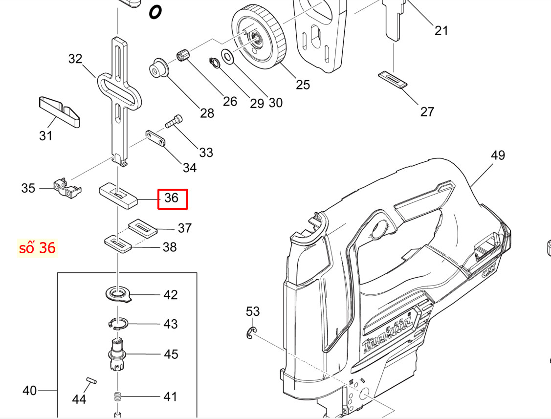 Miếng đệm trước máy cưa lọng, JV103, 4329, 4324, 4329, MT431 MAKITA, 313086-8