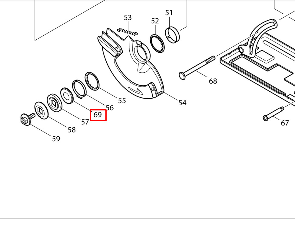 Vòng đệm khóa lưỡi DCS550/ DCS553 Makita 267802-9