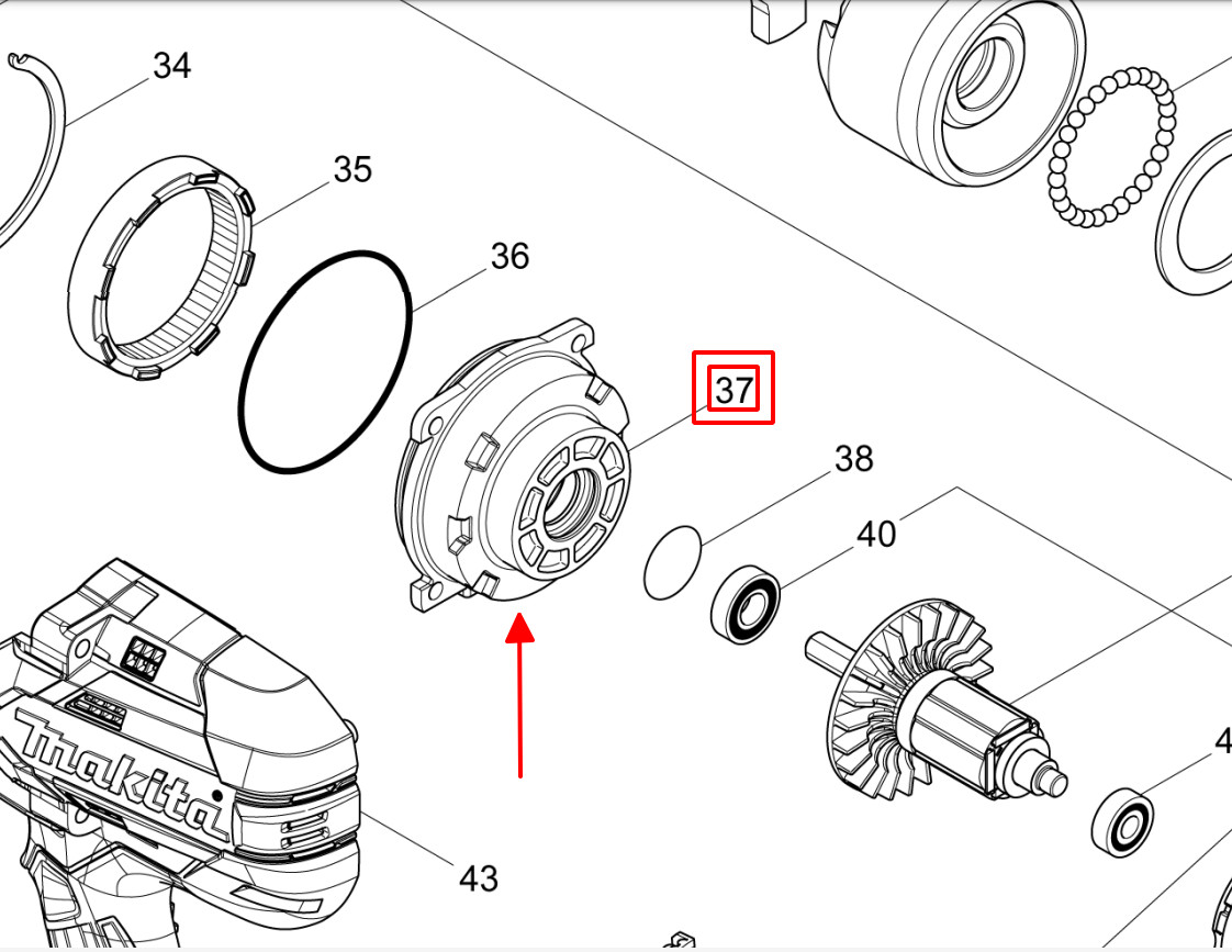 Nấp hộp nhông máy DTW1001/ DTW1002 Makita 135718-5