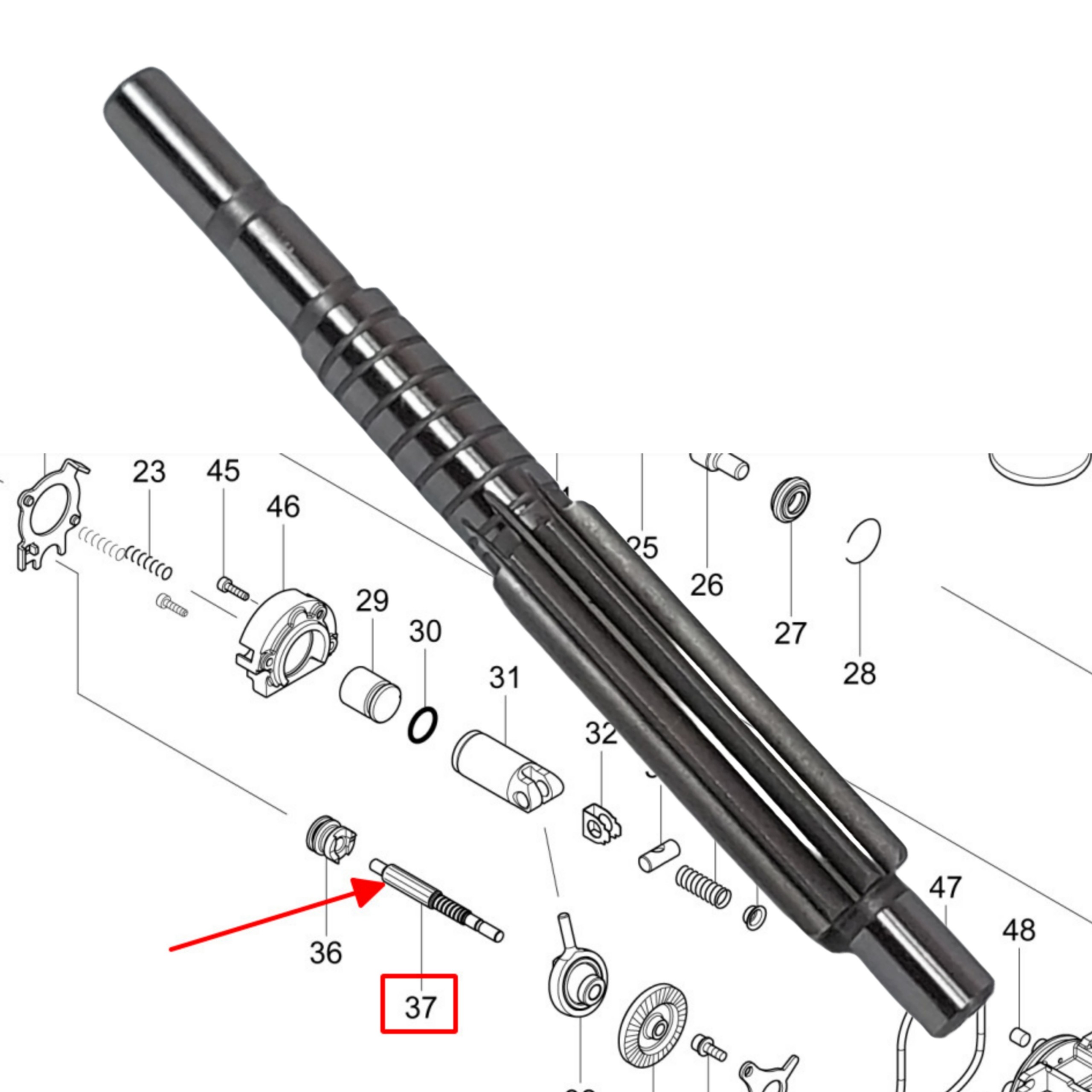Cốt bánh răng DHR171/ HR140 Makita 221482-5