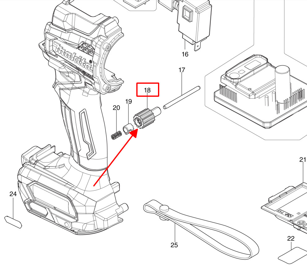 Núm điều chỉnh cấp trược HP001G Makita 140R76-4