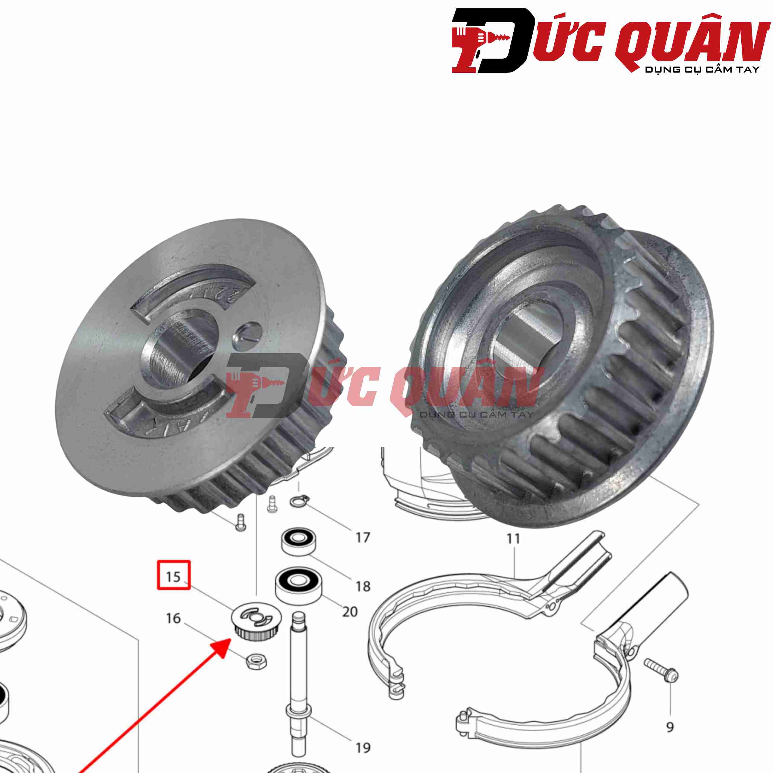 Pu Ly ( 7.5-24.1 ) DBO180 Makita 222175-7