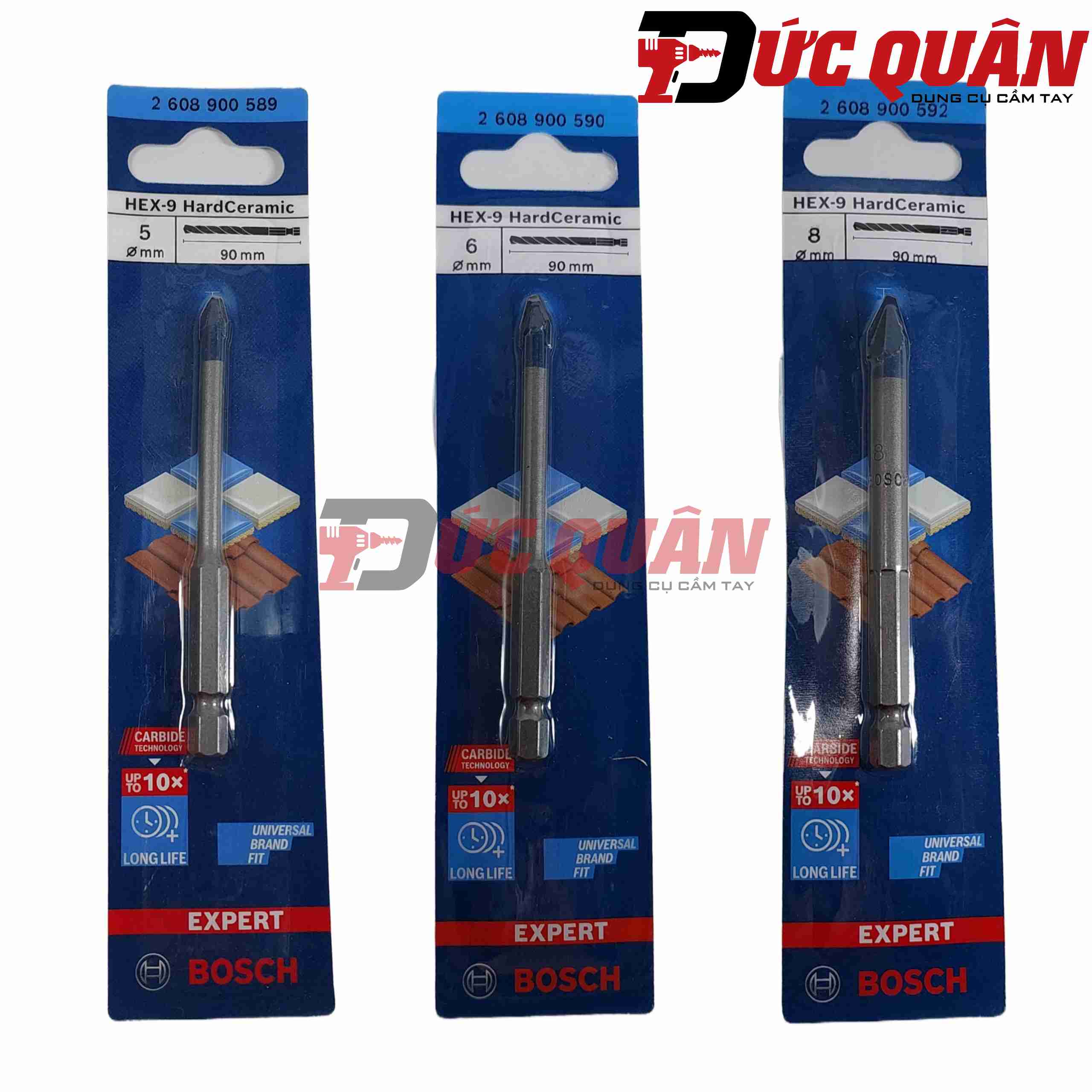 Mũi khoan gạch men cứng ( 5, 6, 8mm ) chân lục giác ngắn HEX-9