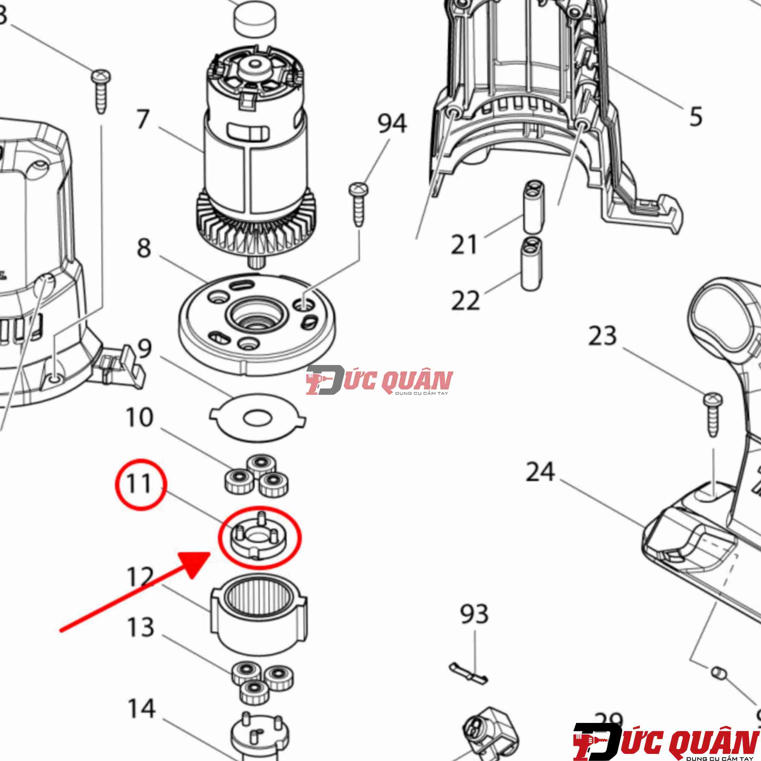 Banh nhông nhỏ ( 3 chân ) DPB181 Makita 144386-3