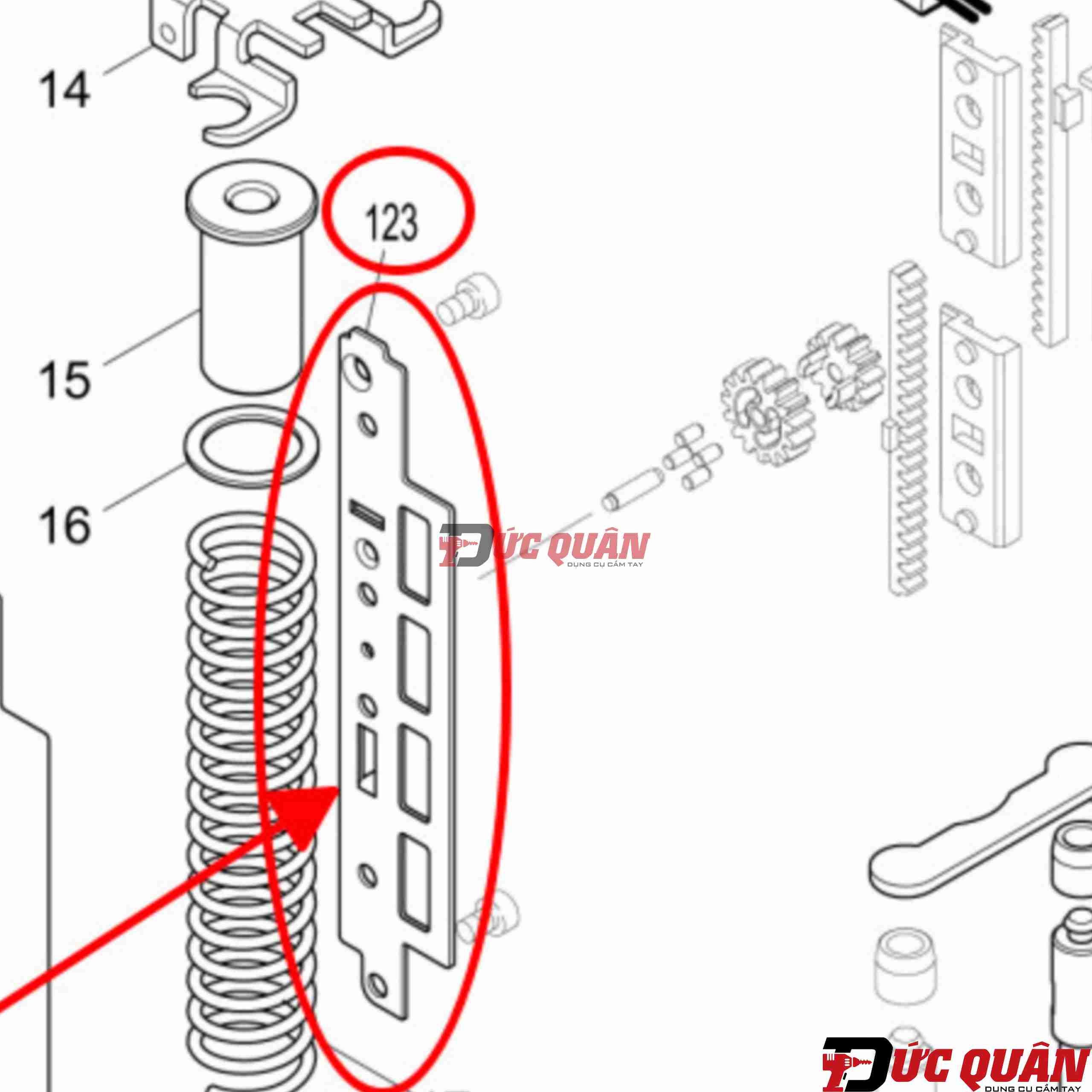 Thanh gay máy bắn đinh Makita DFN350
