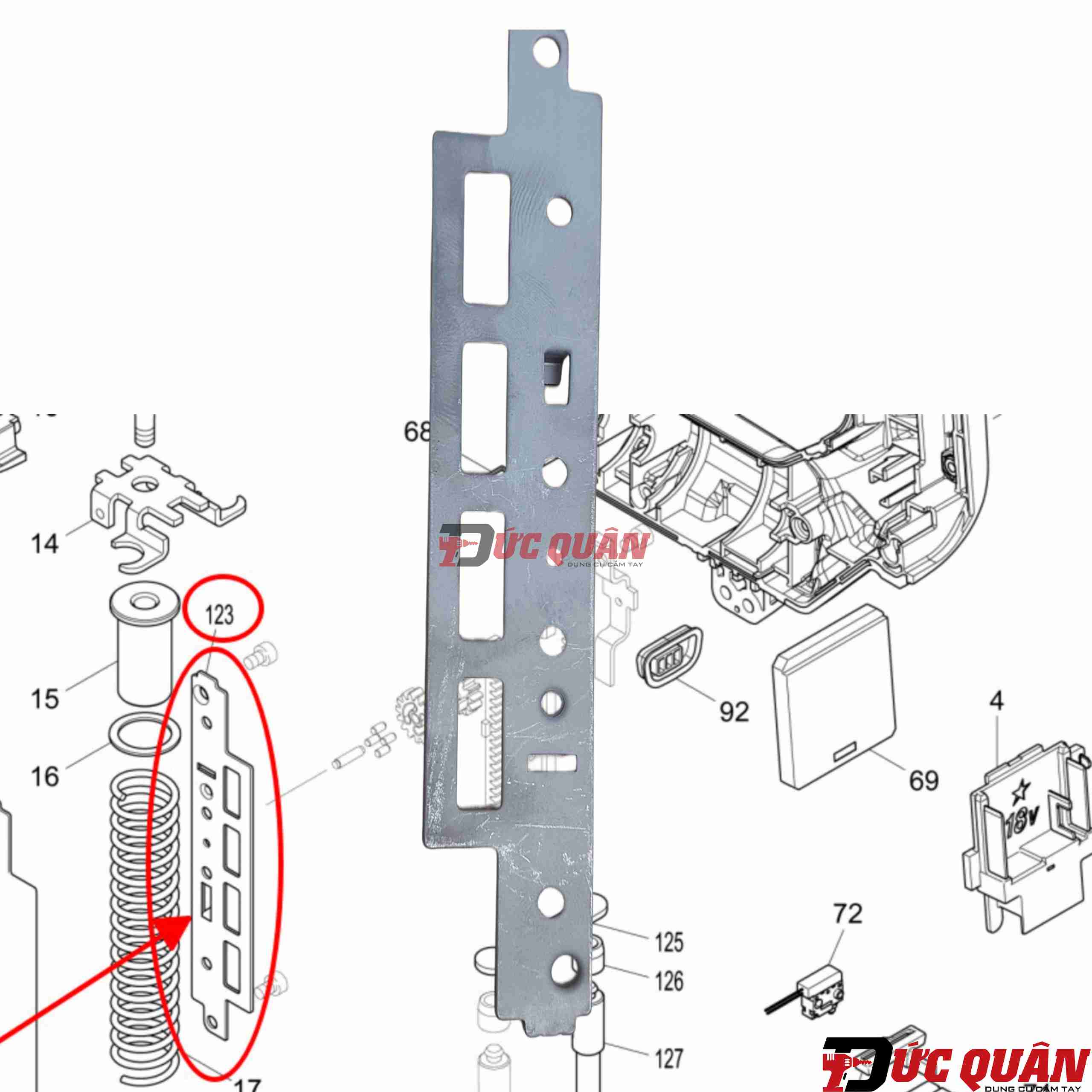 Thanh gay máy bắn đinh Makita DFN350