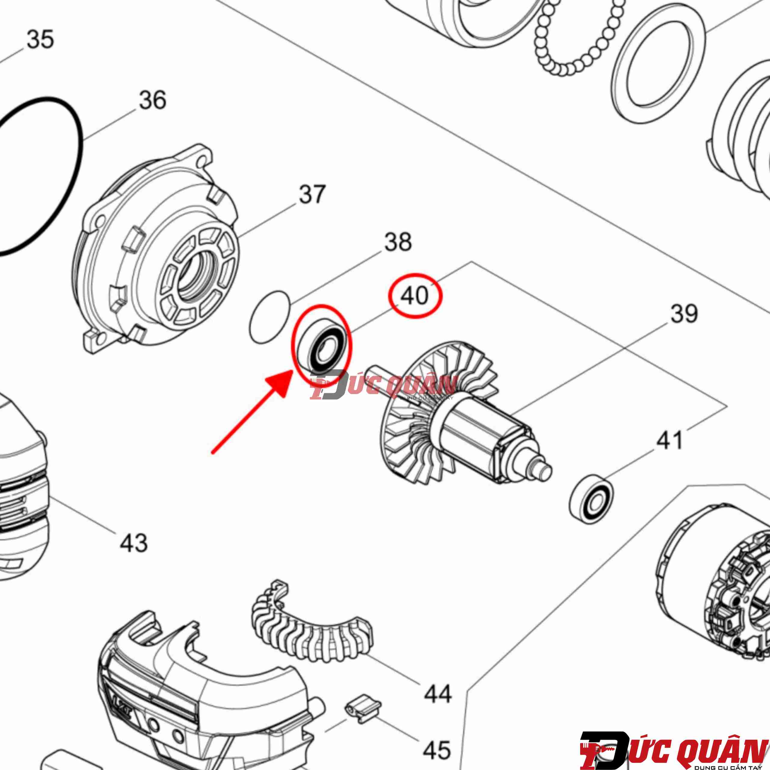 Bạc đạn máy Makita 6900DDW/  BCS550/ DTW700/ DTW1001/ DTW1002