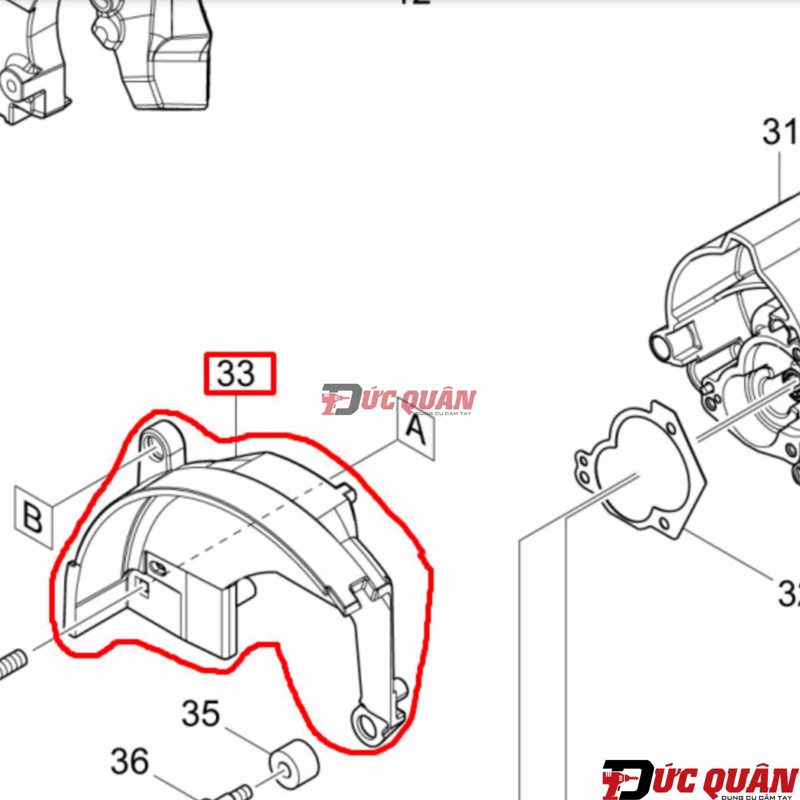 Vỏ ngoài máy cưa đĩa Makita DCS553