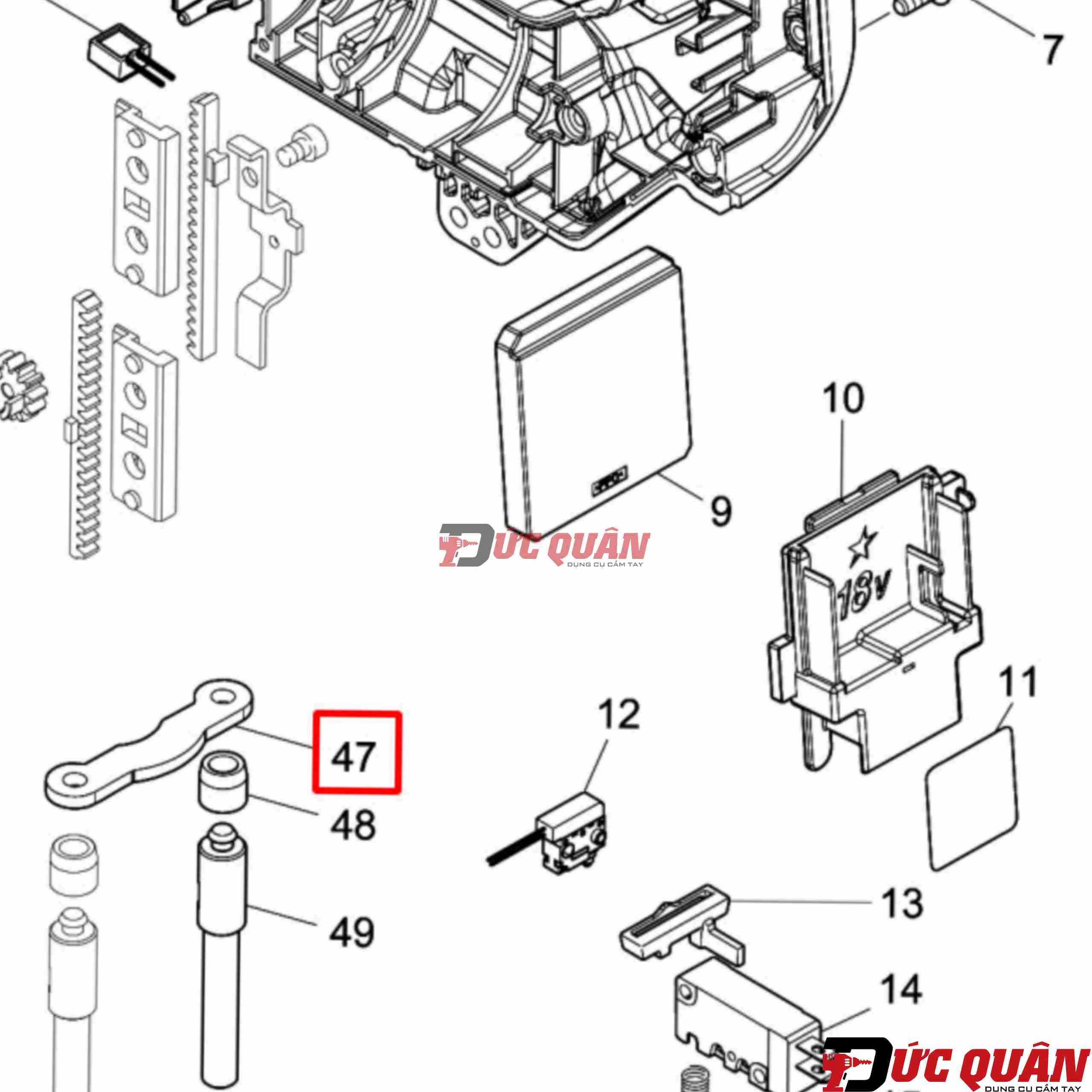 Thanh hãm lò xo máy bắn đinh Makita DFN350