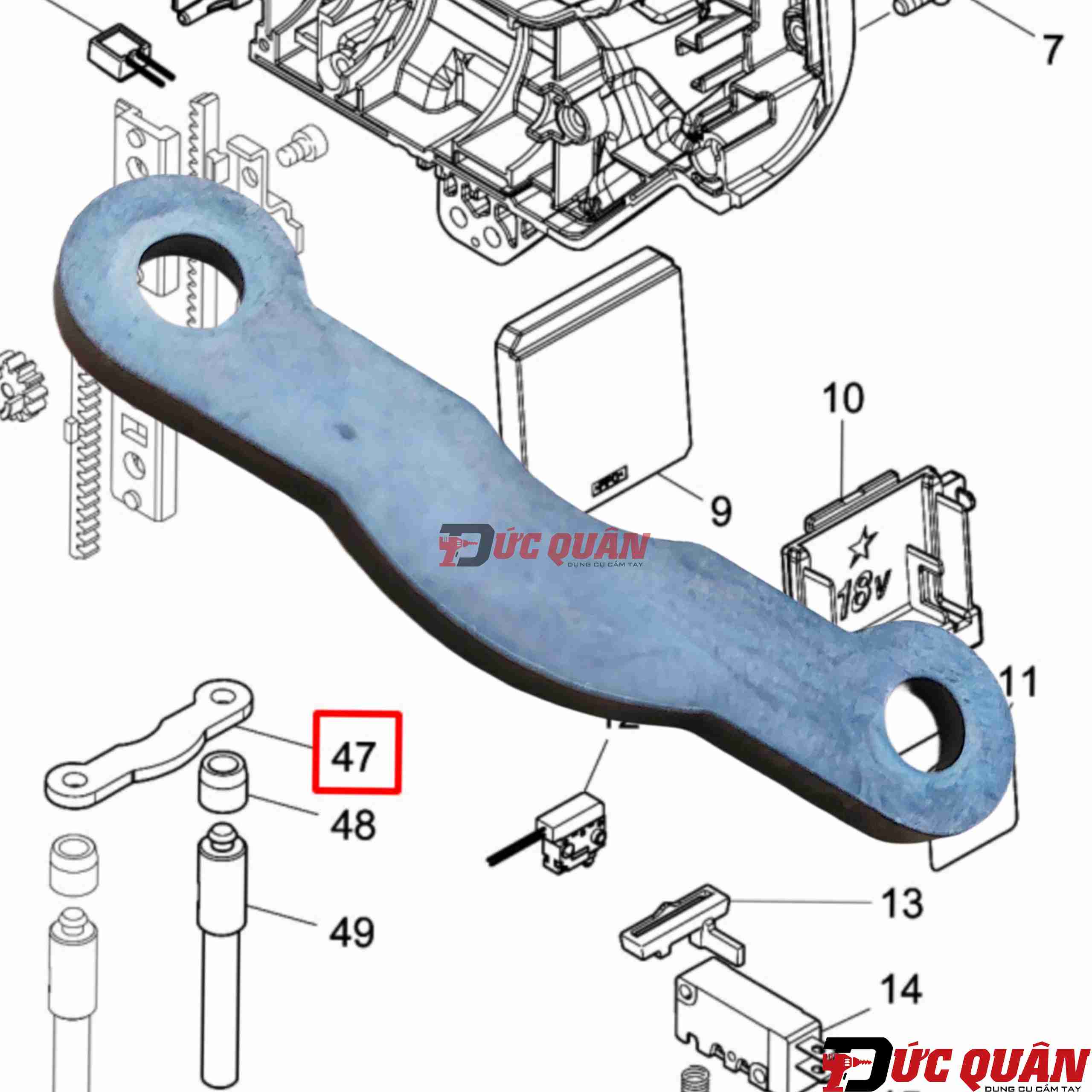 Thanh hãm lò xo máy bắn đinh Makita DFN350