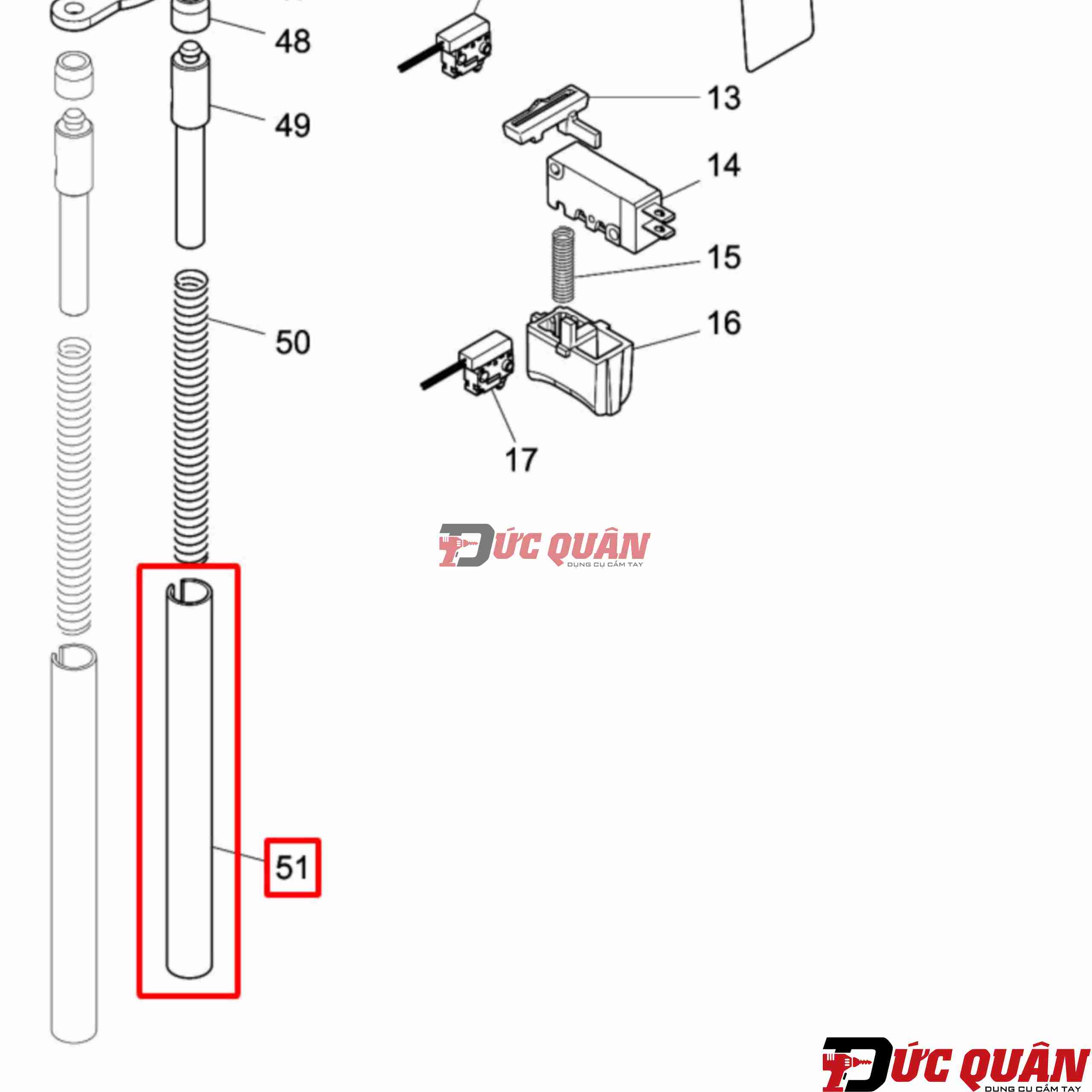 Ống dẫn lò xo máy bắn đinh Makita DFN350