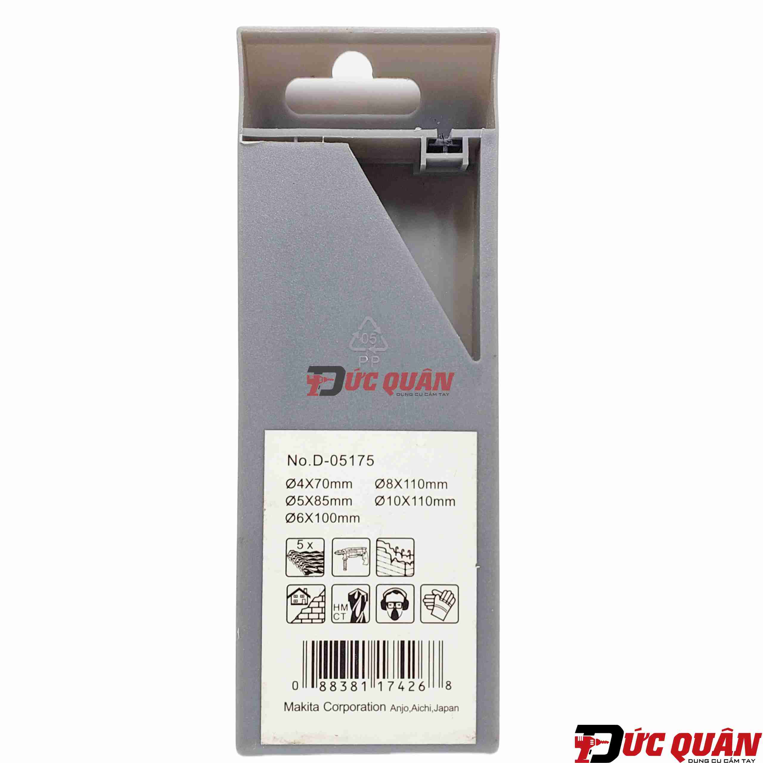 Bộ mũi khoan tường 4.0-10mm Makita D-05175 (5 chi tiết/bộ)