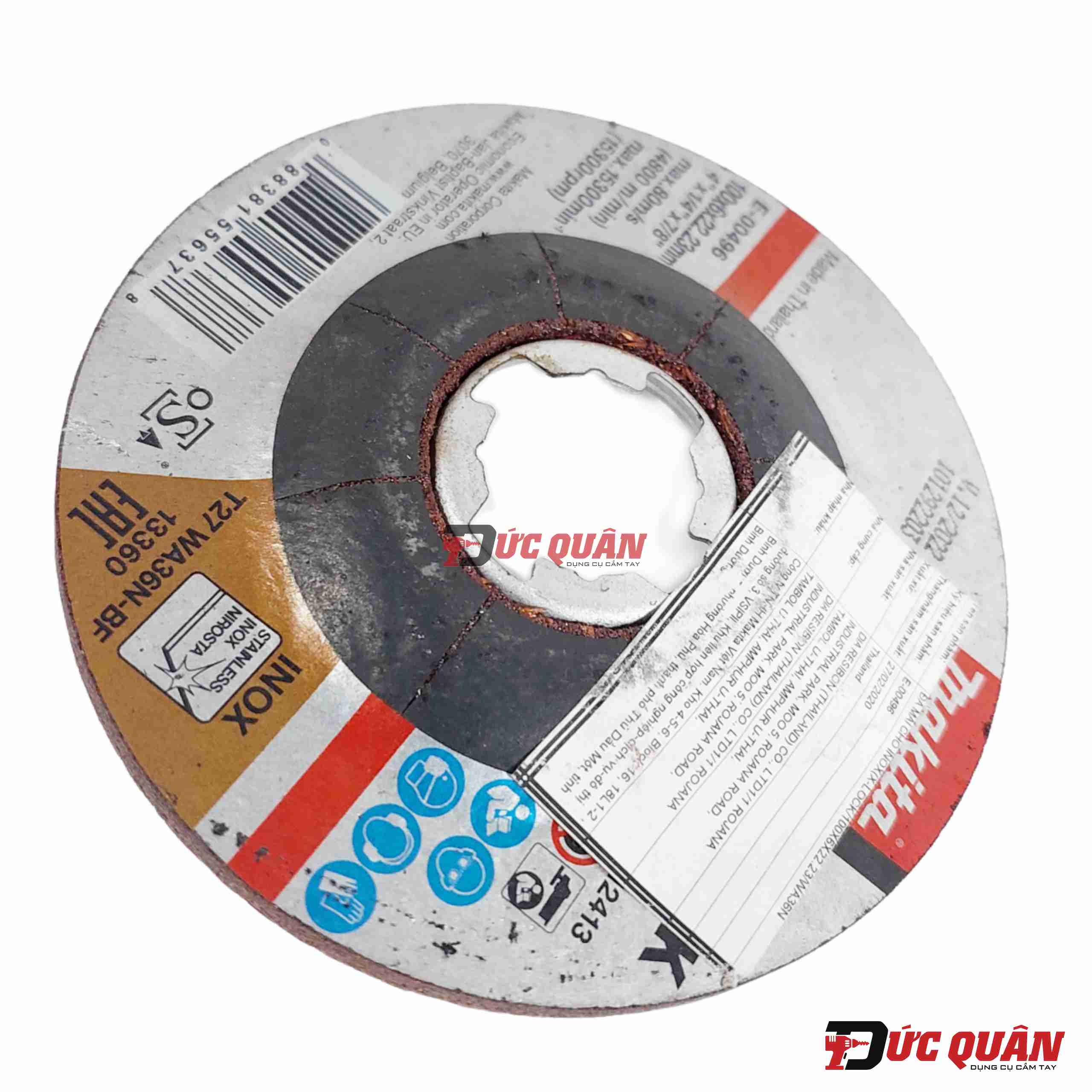 Đá mài cho Inox (X-Lock/100x6.0x22.23mm/WA36N) Makita E-00496