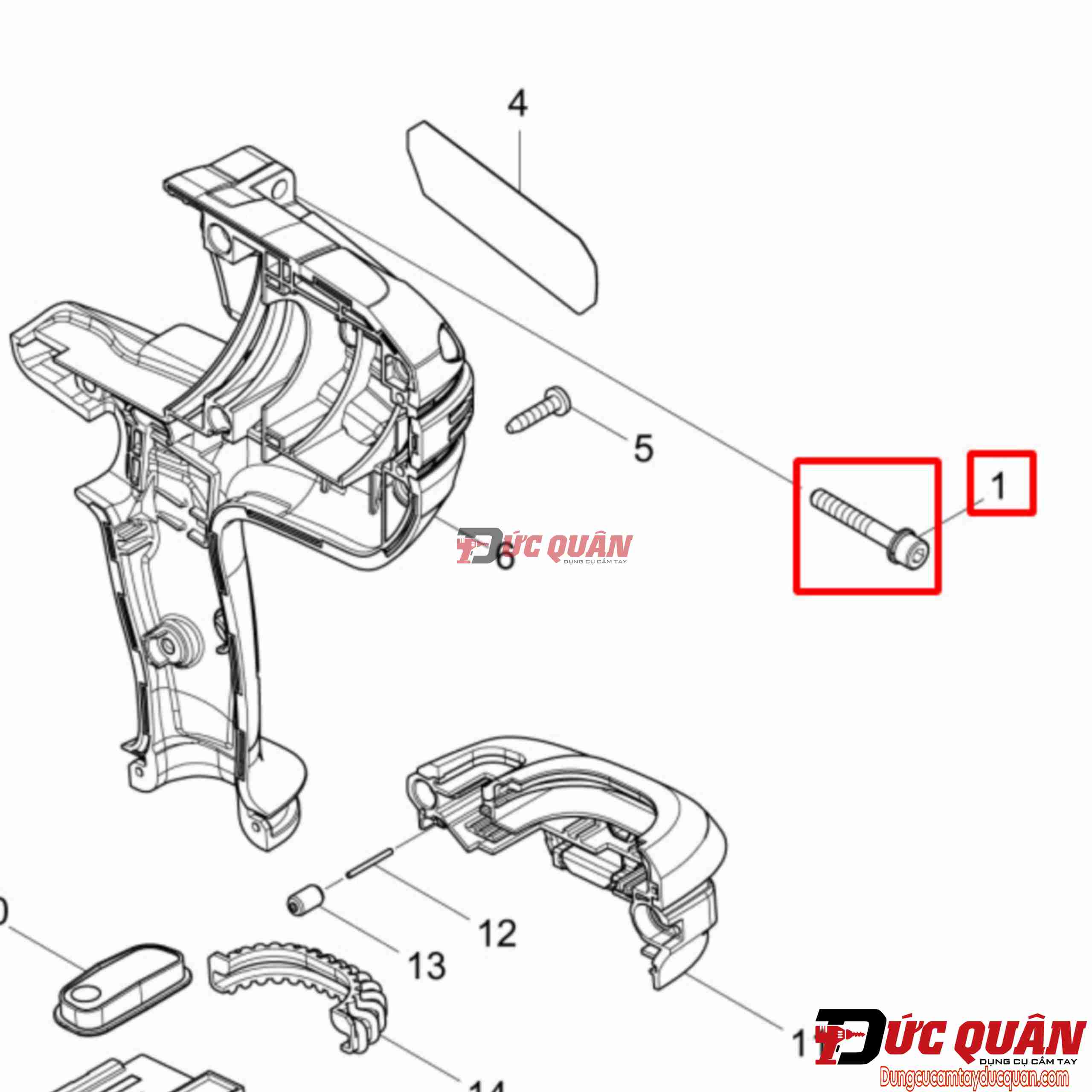 Ốc siết hộp nhông Bu Long ( M5 x 35mm ) DTW700, DTW1001, DTW1002, MAKITA 251476-6