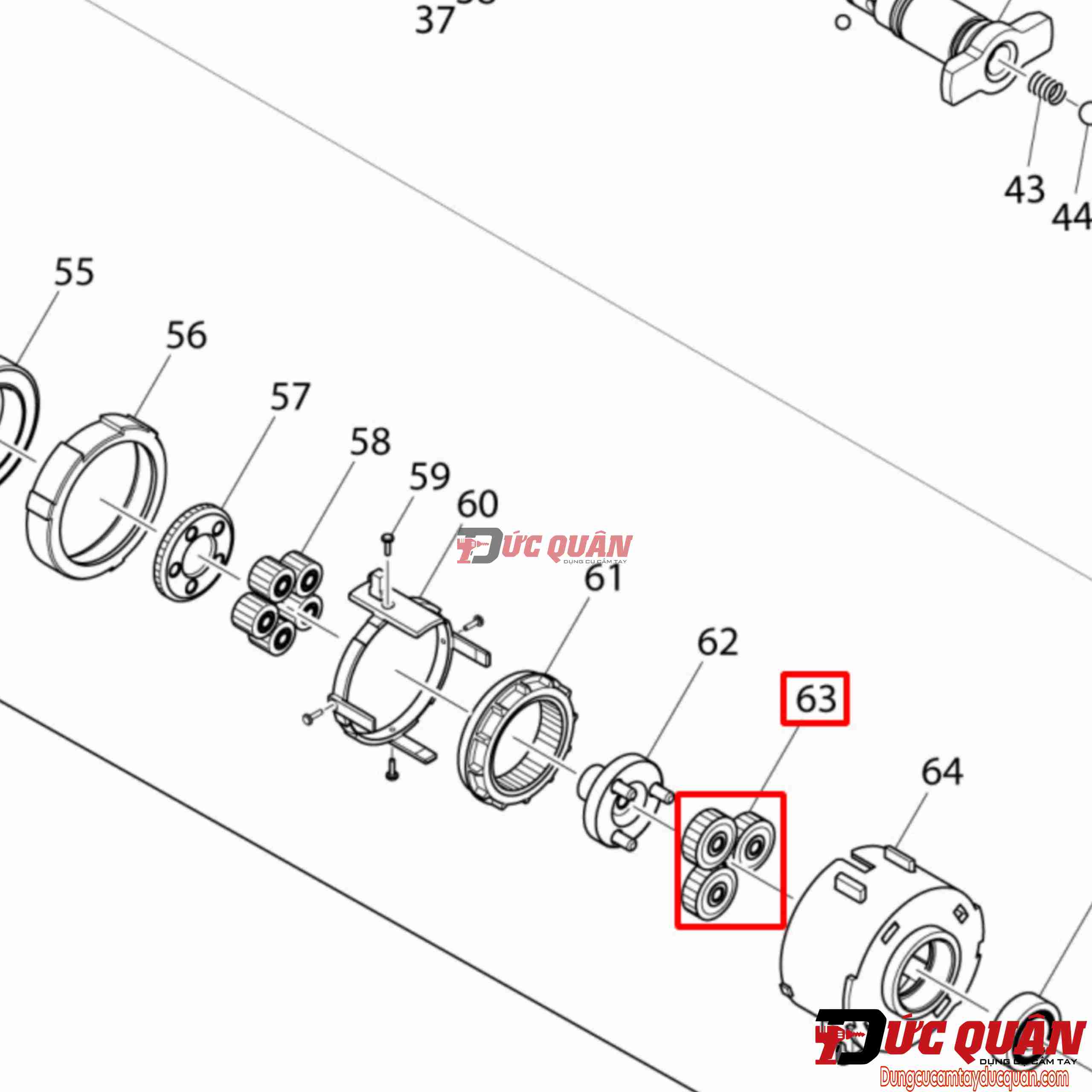 Bộ 3 banh nhông mấy bắn vít MAKITA DTP141 / DTP131/ TP141/ XPT141