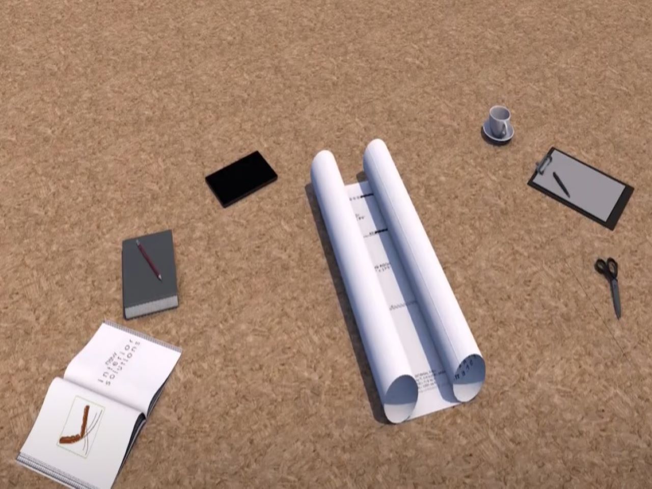 3D animation of the building process of a house