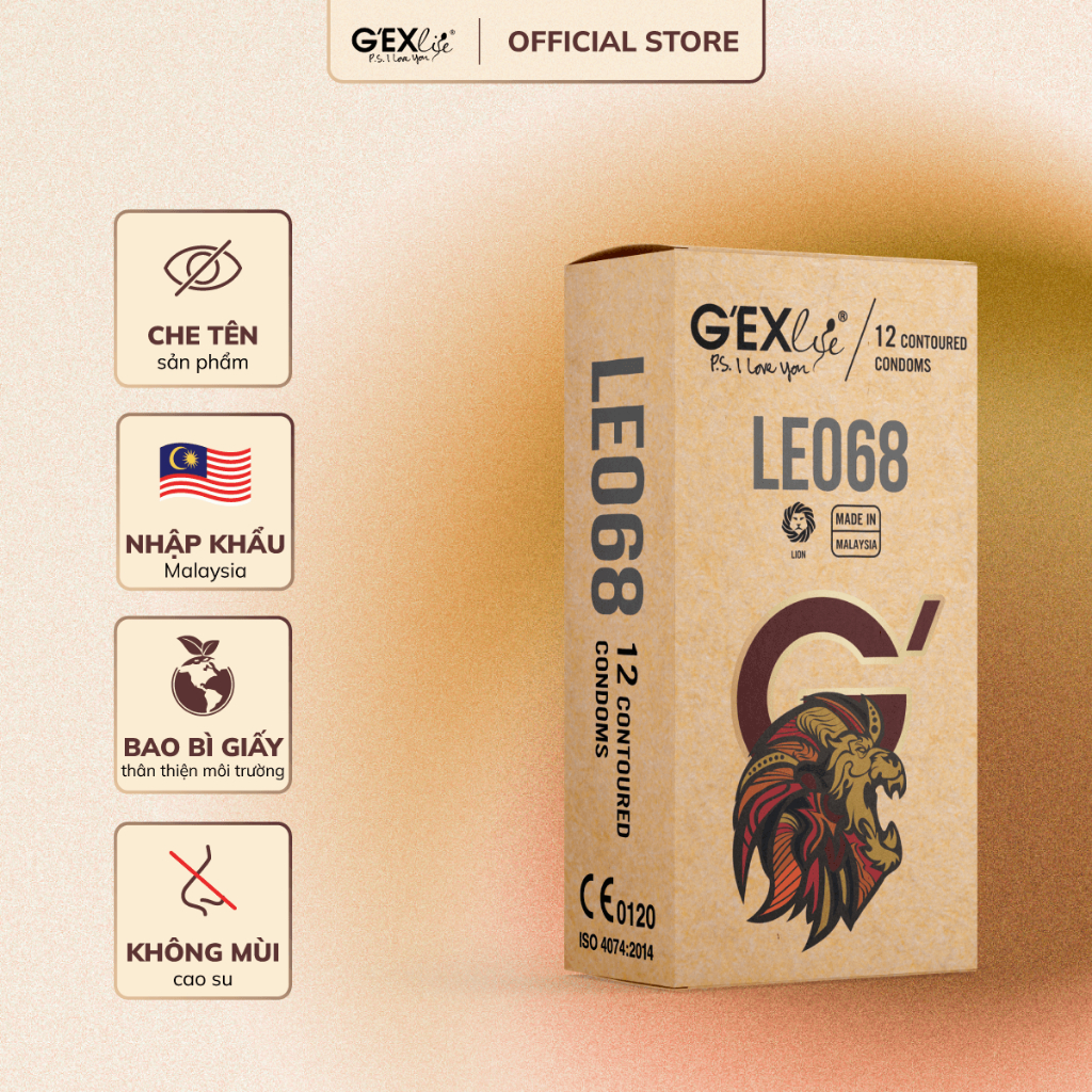 G'EXlife Leo68 Bao cao su (Hộp 12 cái)