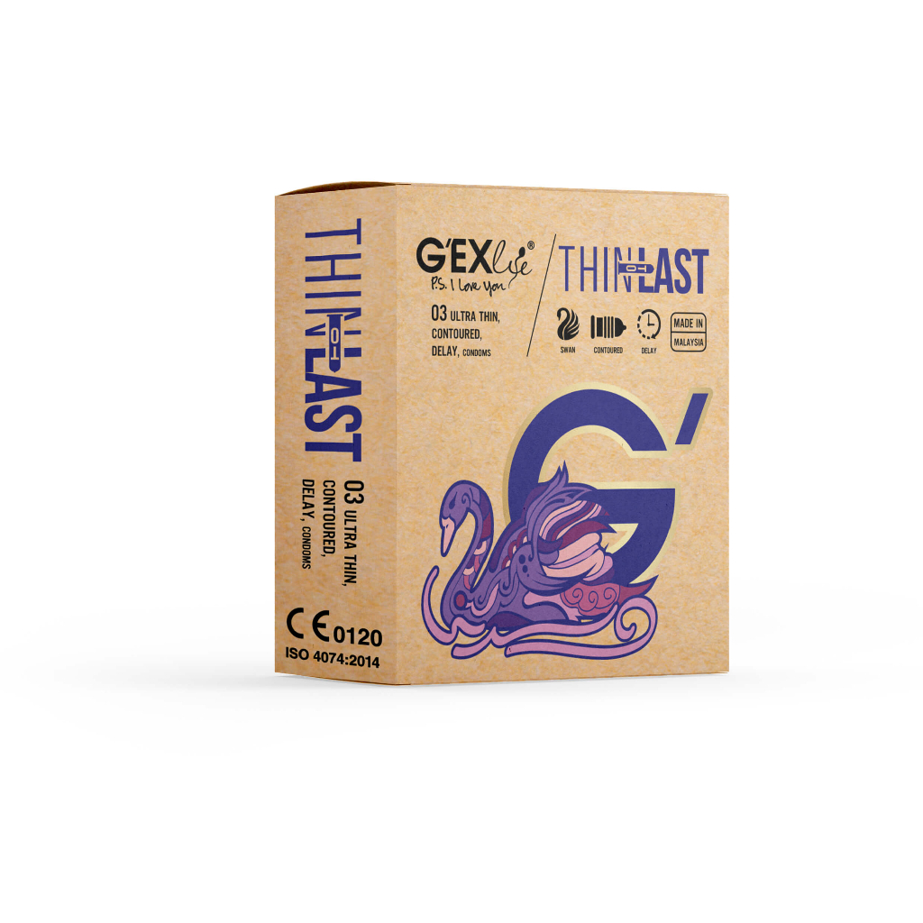 G'EXlife ThinToLast Bao cao su (Hộp 3 cái)