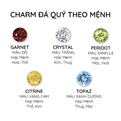 Lắc Tay/ Lắc Chân Cho Bé Đính Đá Quý Theo Mệnh - Lucky Stone