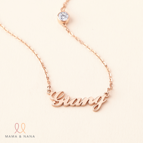 Vòng Cổ Bạc Khắc Tên Với Charm Đá Mệnh Đính Dây - Say My Name