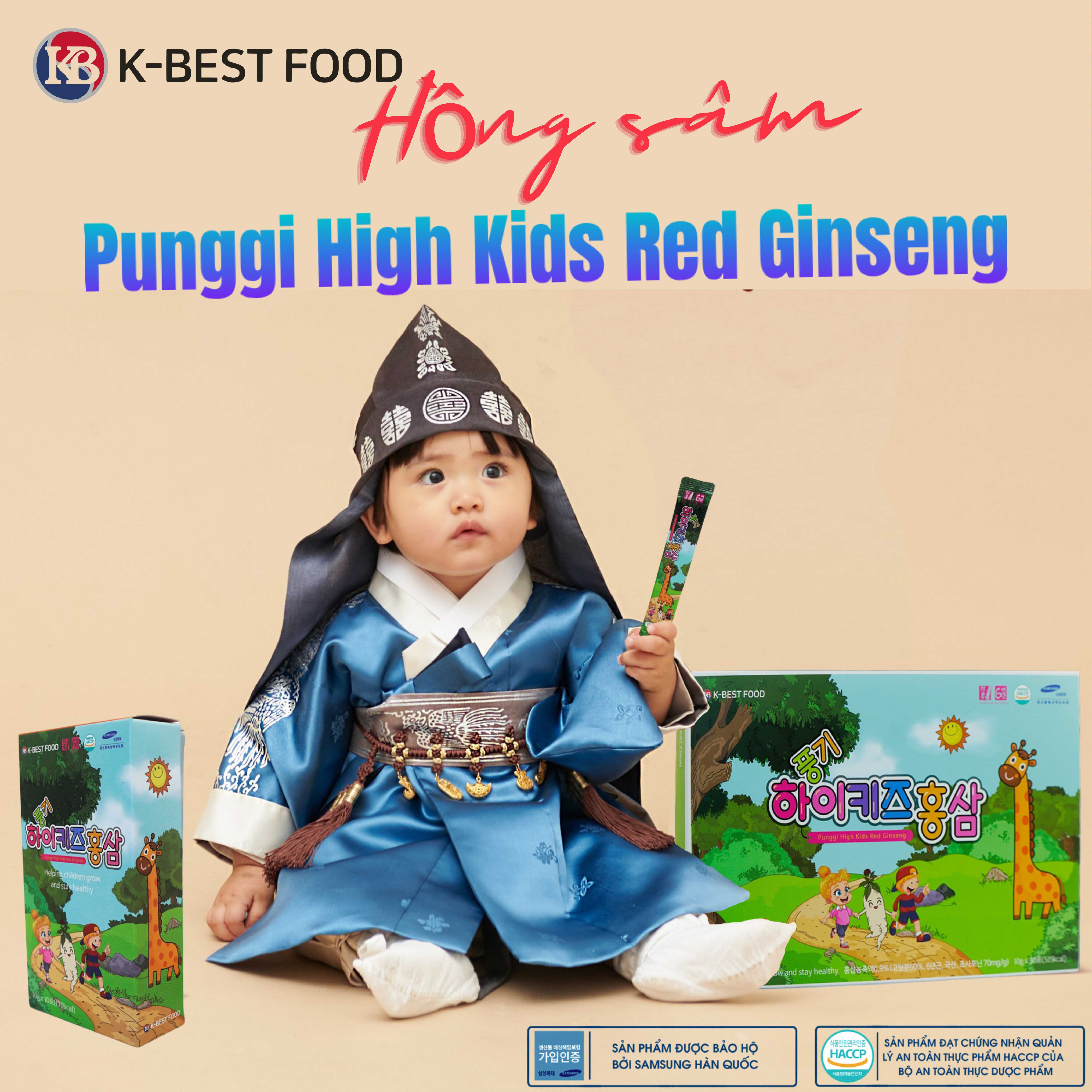 Nước hồng sâm Punggi High Kids Red Ginseng Hàn Quốc – Công thức vàng giúp trẻ khỏe mạnh hơn