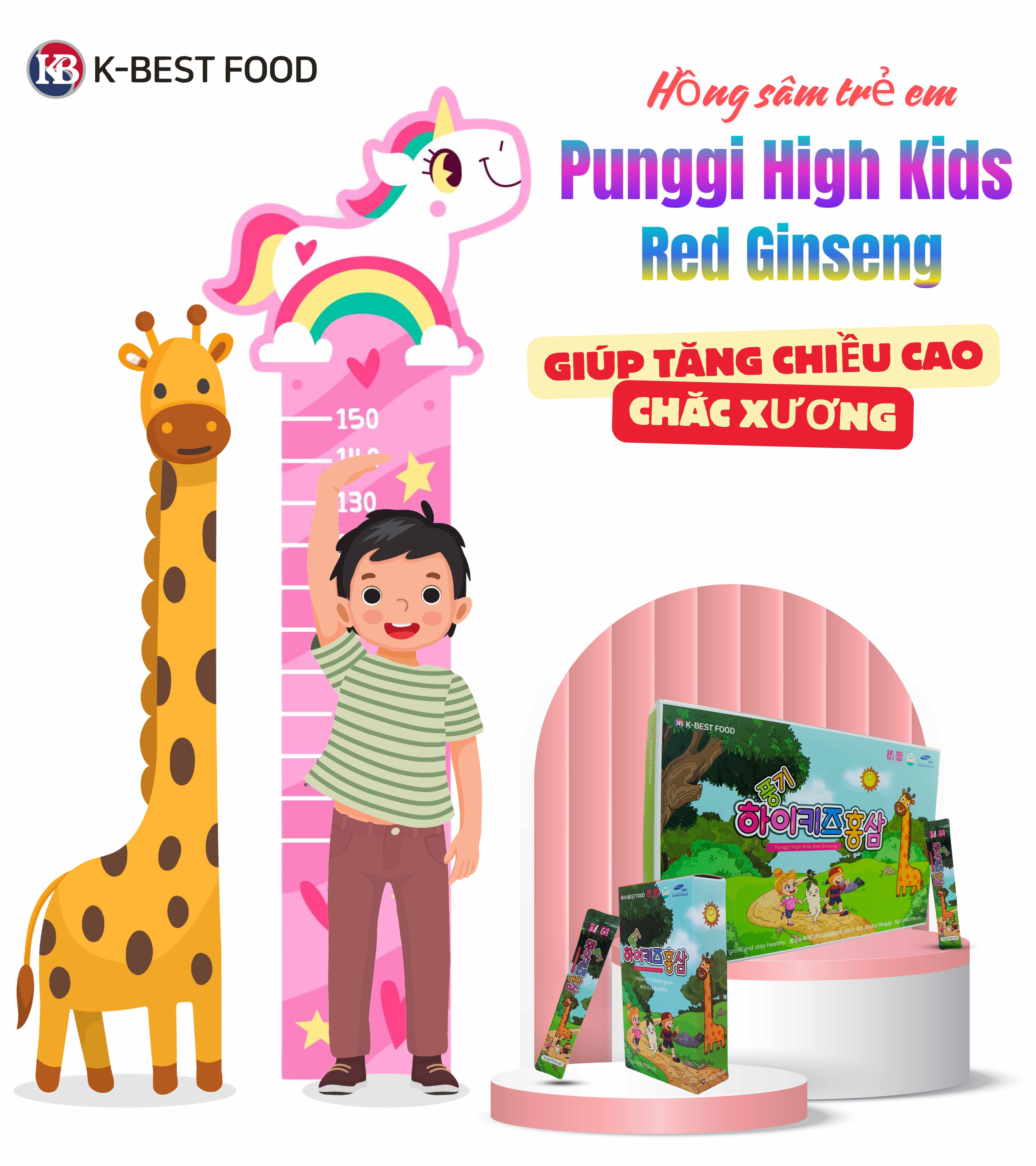 Nước hồng sâm Punggi High Kids Red Ginseng - Giúp chắc xương, tăng chiều cao cho trẻ