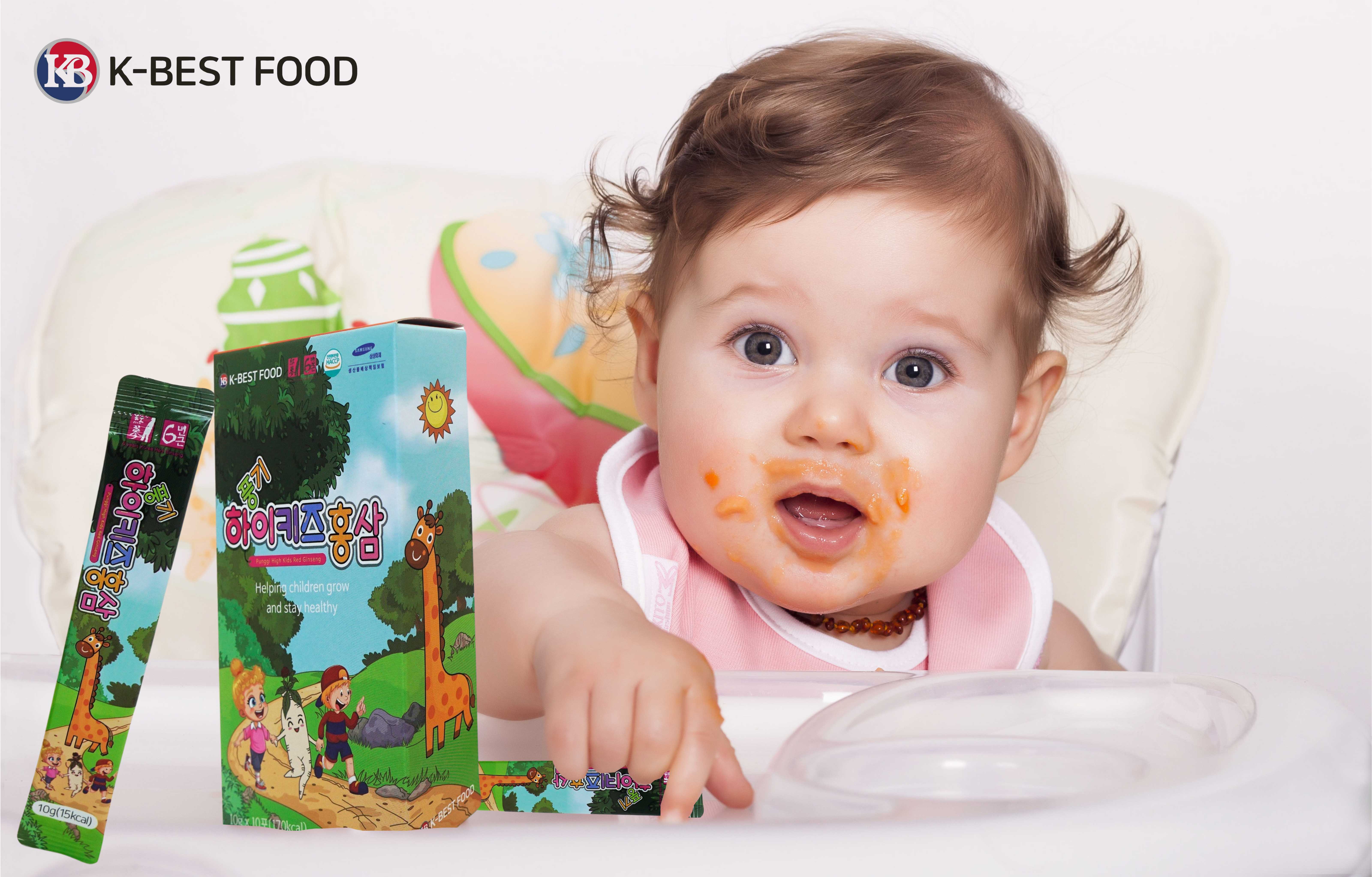 Nước hồng sâm Punggi High Kids Red Ginseng - Cải thiện tình trạng biếng ắn, còi cọc, suy dinh dưỡng của trẻ