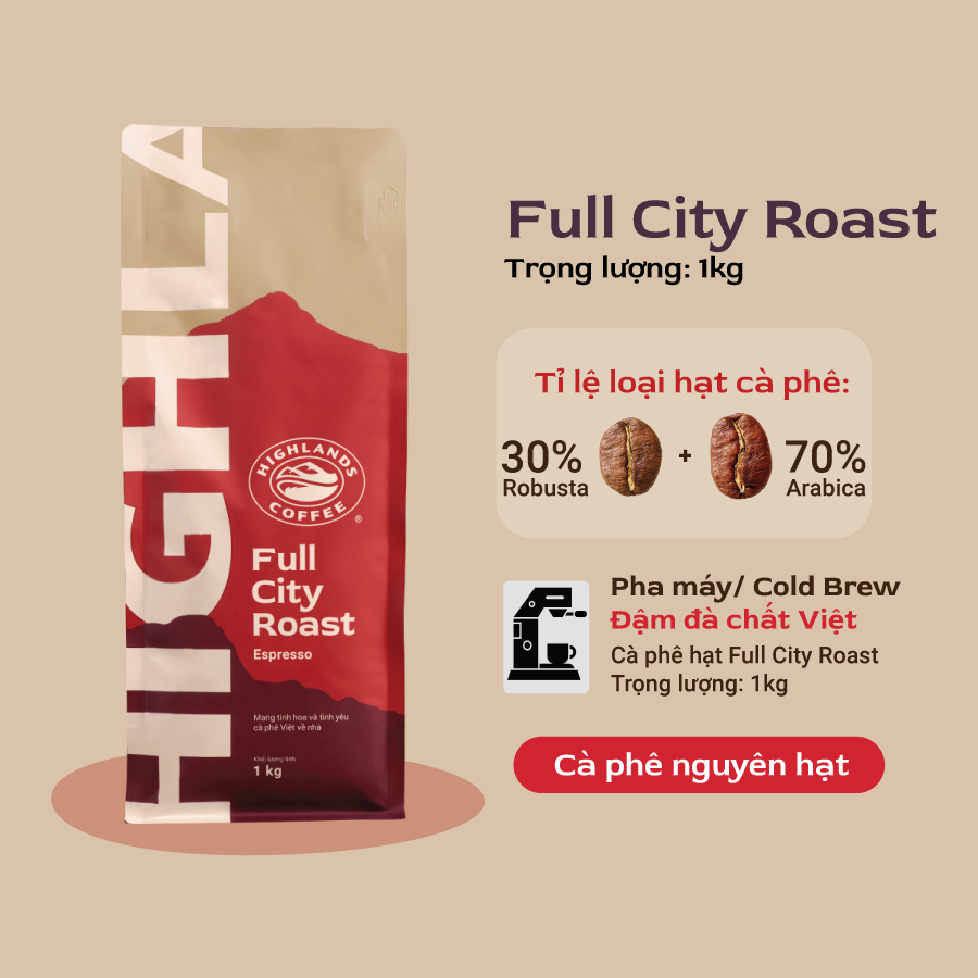MUA 4 TẶNG 1 - Cà phê Hạt Highlands Coffee 1kg