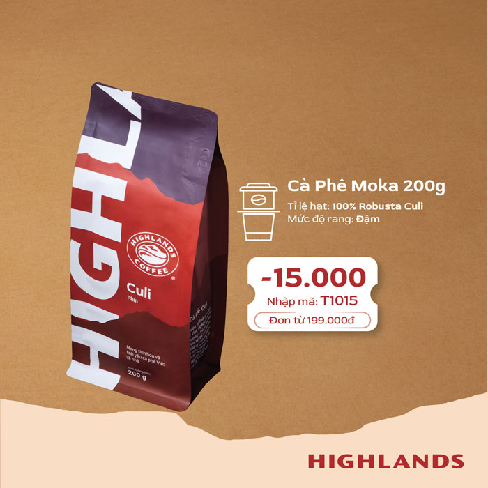 Cà Phê Rang Xay Culi Highlands Coffee 200g/gói
