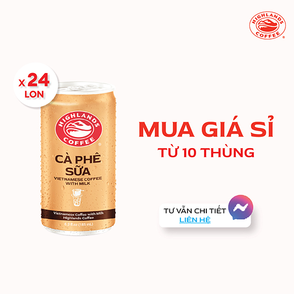 [MUA GIÁ SỈ] Thùng 24 Lon Cà Phê Sữa Highlands Coffee 185ml/lon