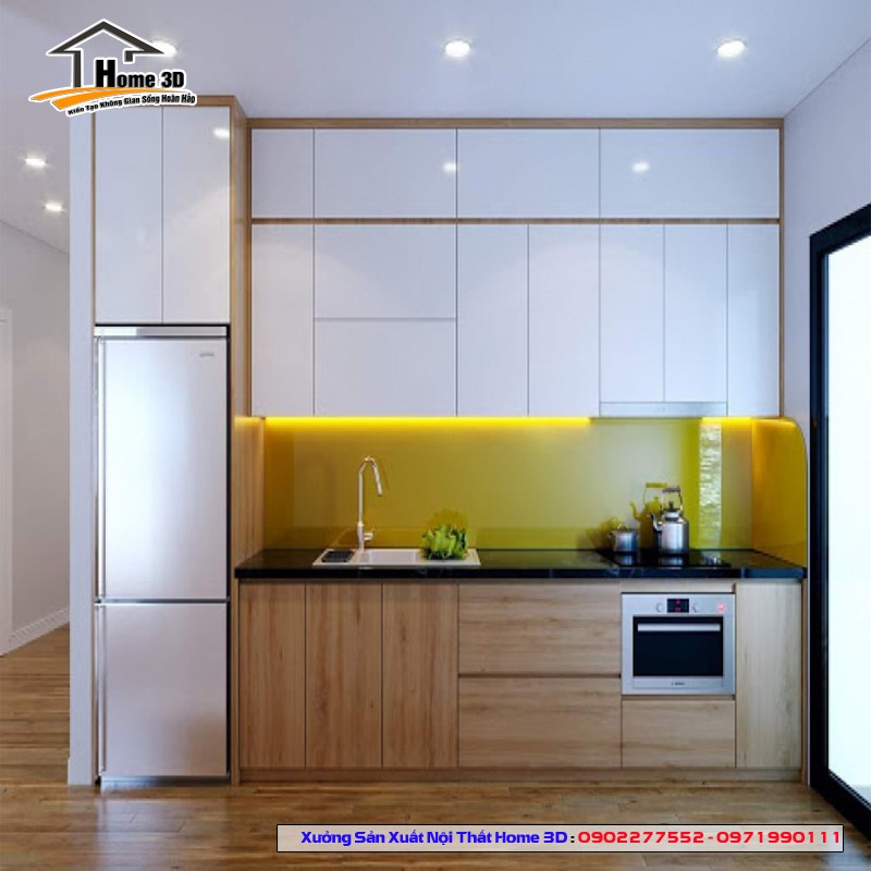 Cải tạo tủ bếp chống ẩm chung cư Golden Palace – Home 3D, giá rẻ tiện lợi