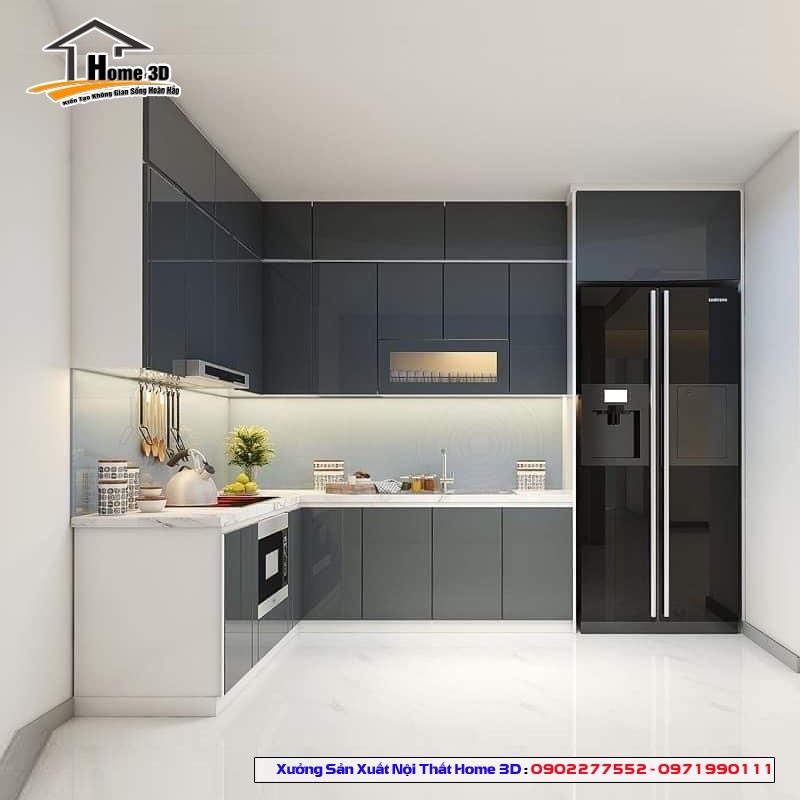 Tủ bếp Inox cánh acrylic báo giá thi công lắp đặt giá gốc