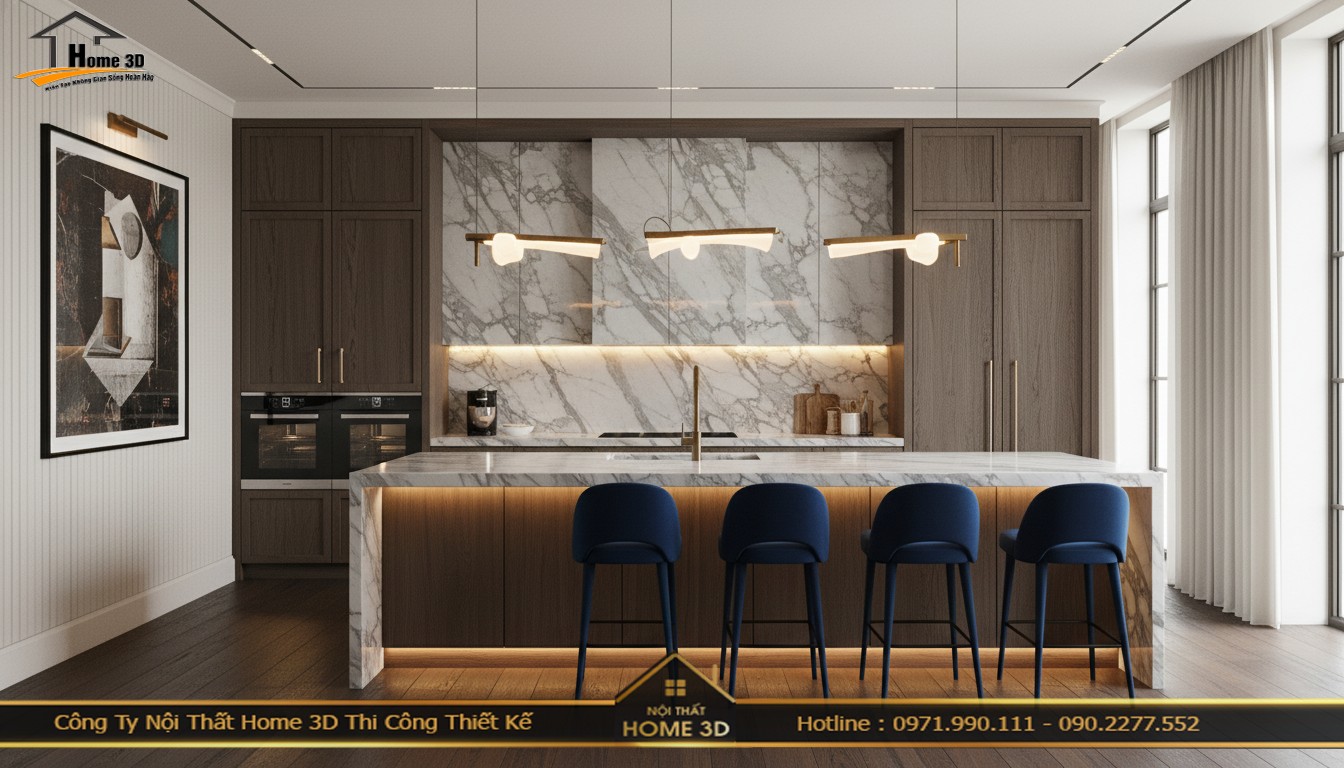 Thiết kế tủ bếp hợp phong thủy và tiện dụng