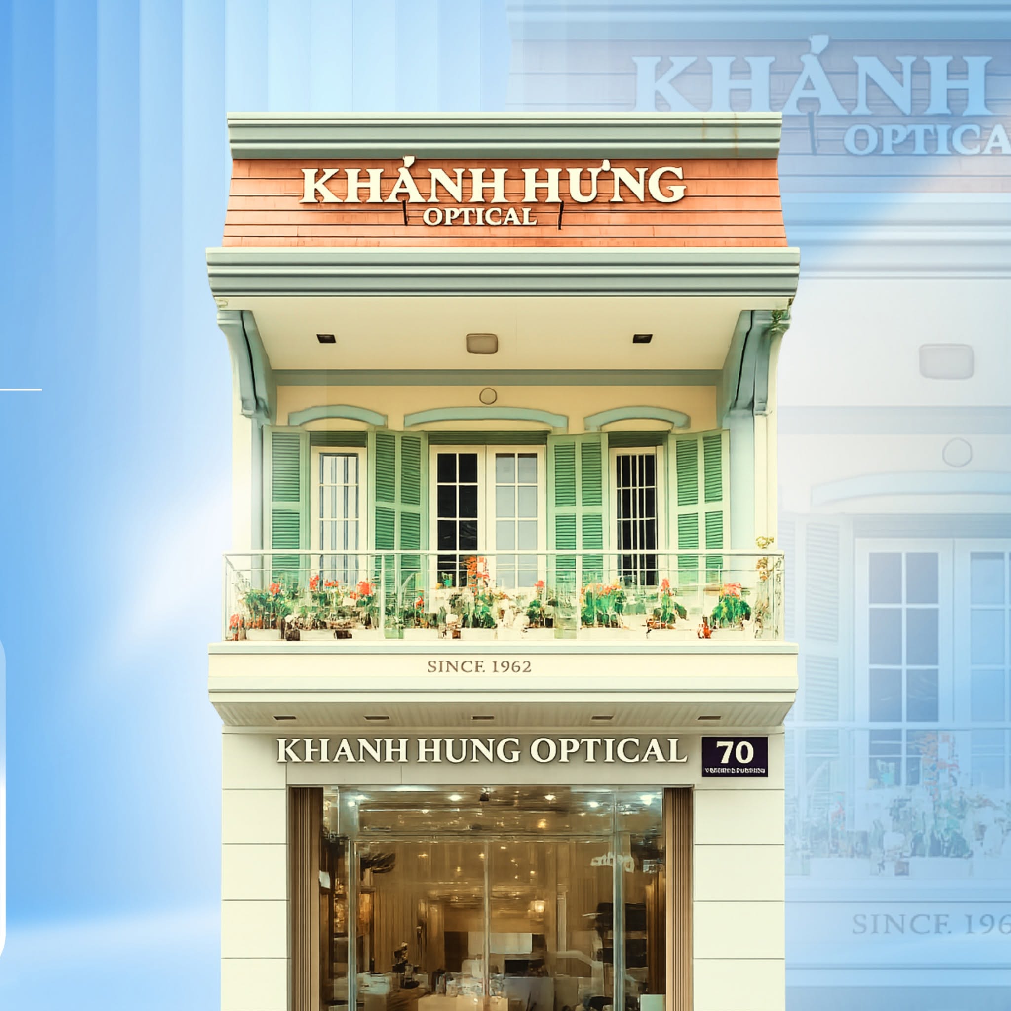 Kiến trúc cổ kính 100 năm tại Mắt kính Khánh Hưng Đà Nẵng