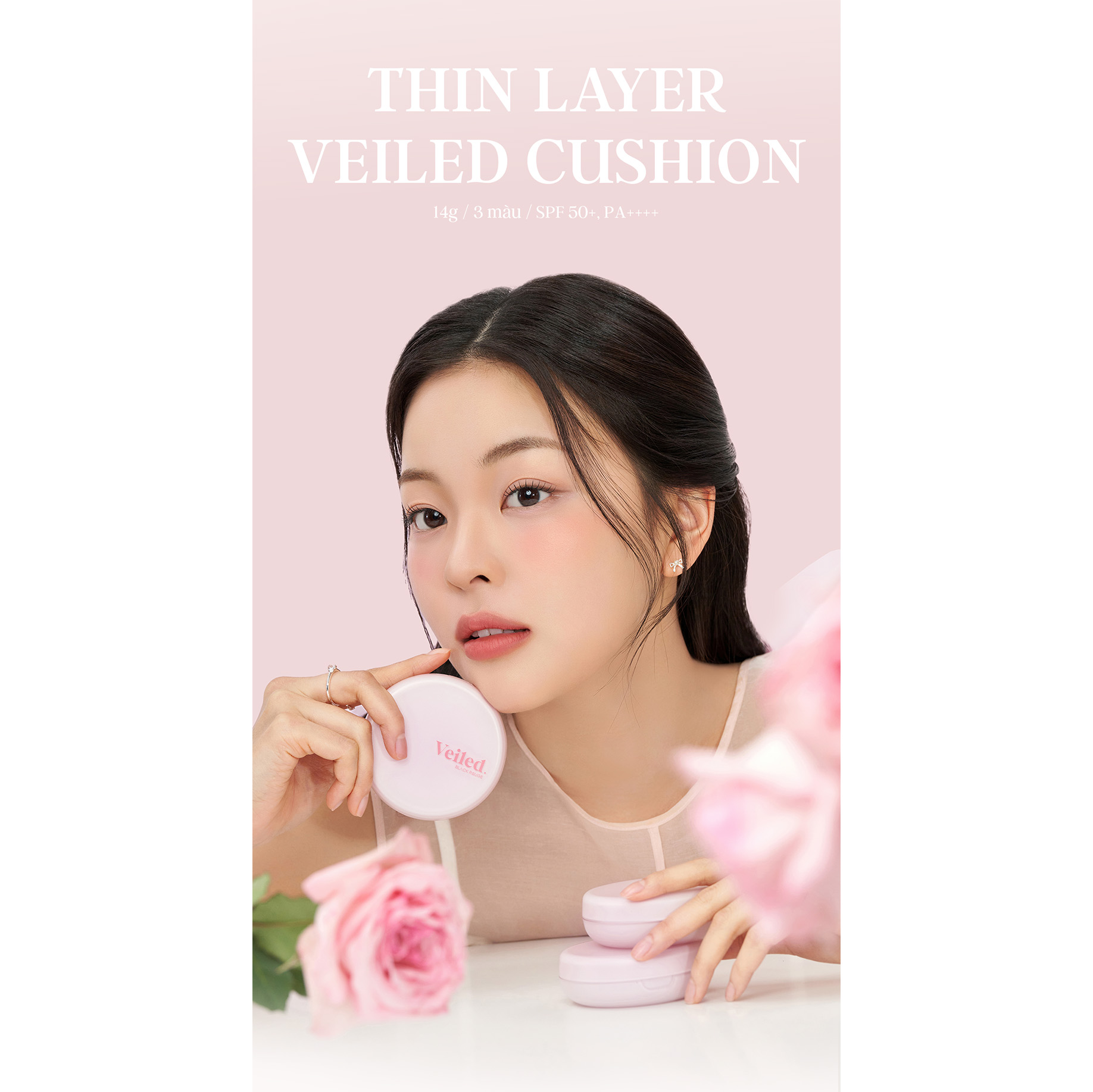 Phấn Nước Mịn Lì Lâu Trôi Black Rouge Thin Layer Veiled Cushion SPF50+/PA++++ 14g