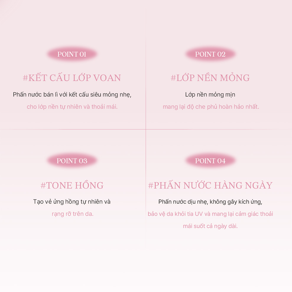 Phấn Nước Mịn Lì Lâu Trôi Black Rouge Thin Layer Veiled Cushion SPF50+/PA++++ 14g