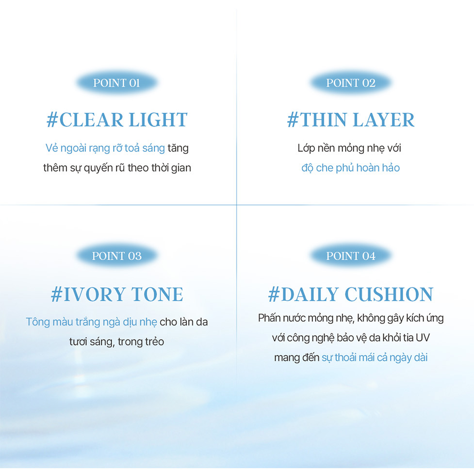 Phấn Nước Căng Bóng Mỏng Nhẹ Black Rouge Thin Layer Clear Cushion SPF50+/PA++++ 14g