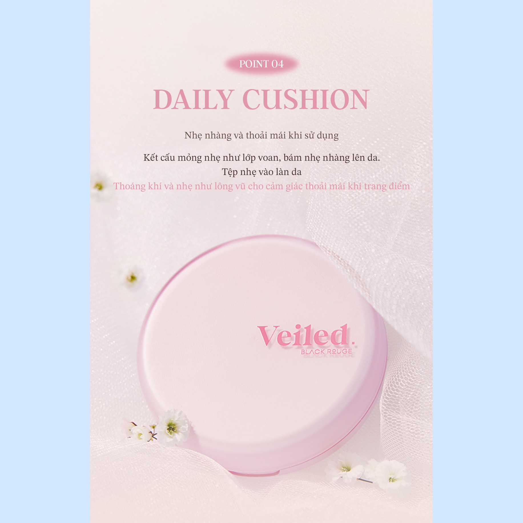 Phấn Nước Mịn Lì Lâu Trôi Black Rouge Thin Layer Veiled Cushion SPF50+/PA++++ 14g
