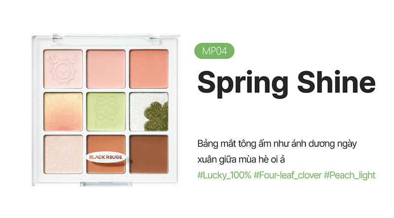 Bảng Phấn Mắt 9 Ô Màu Có Highlight Black Rouge Colordation Mood Palette - Weather Zip