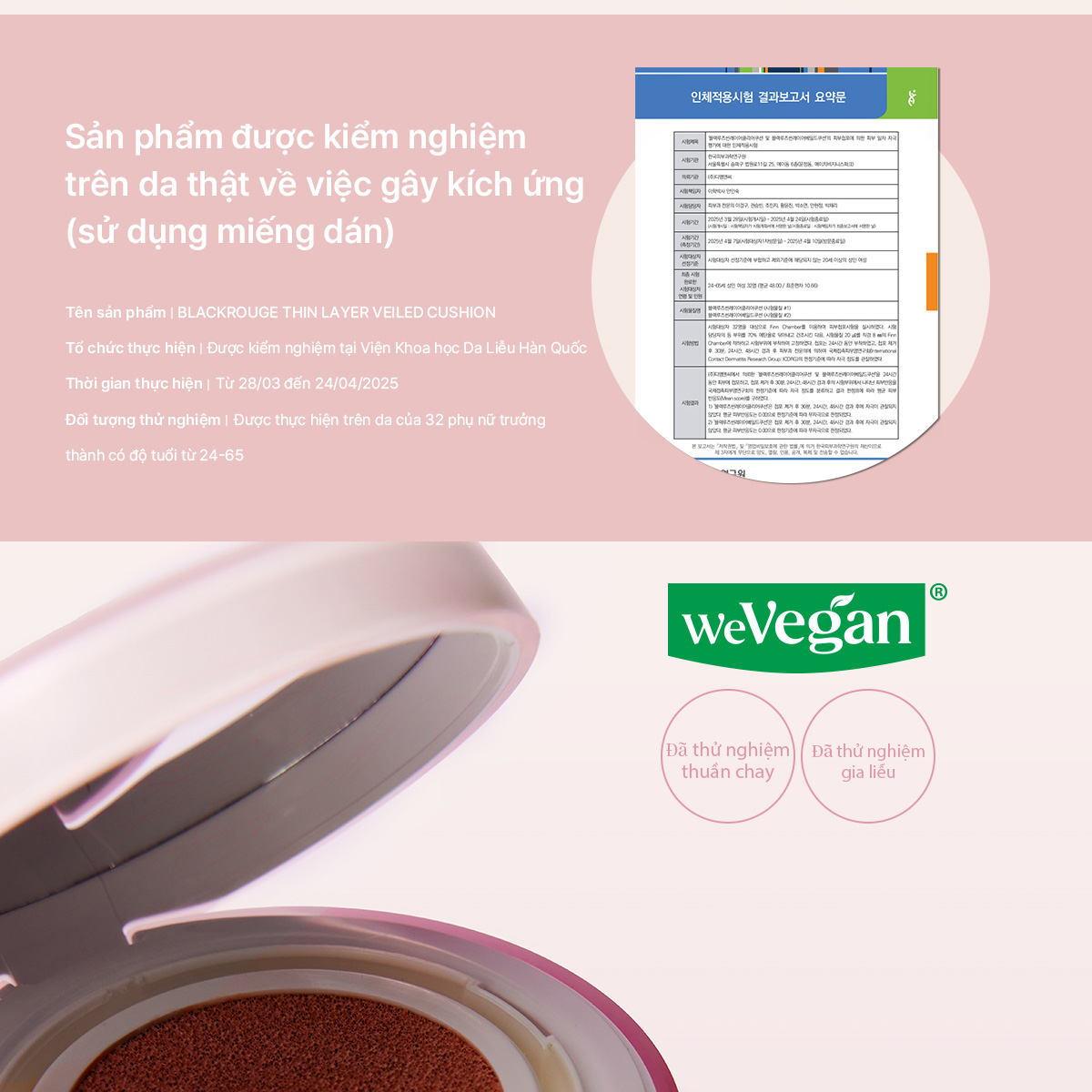 Phấn Nước Mịn Lì Lâu Trôi Black Rouge Thin Layer Veiled Cushion SPF50+/PA++++ 14g