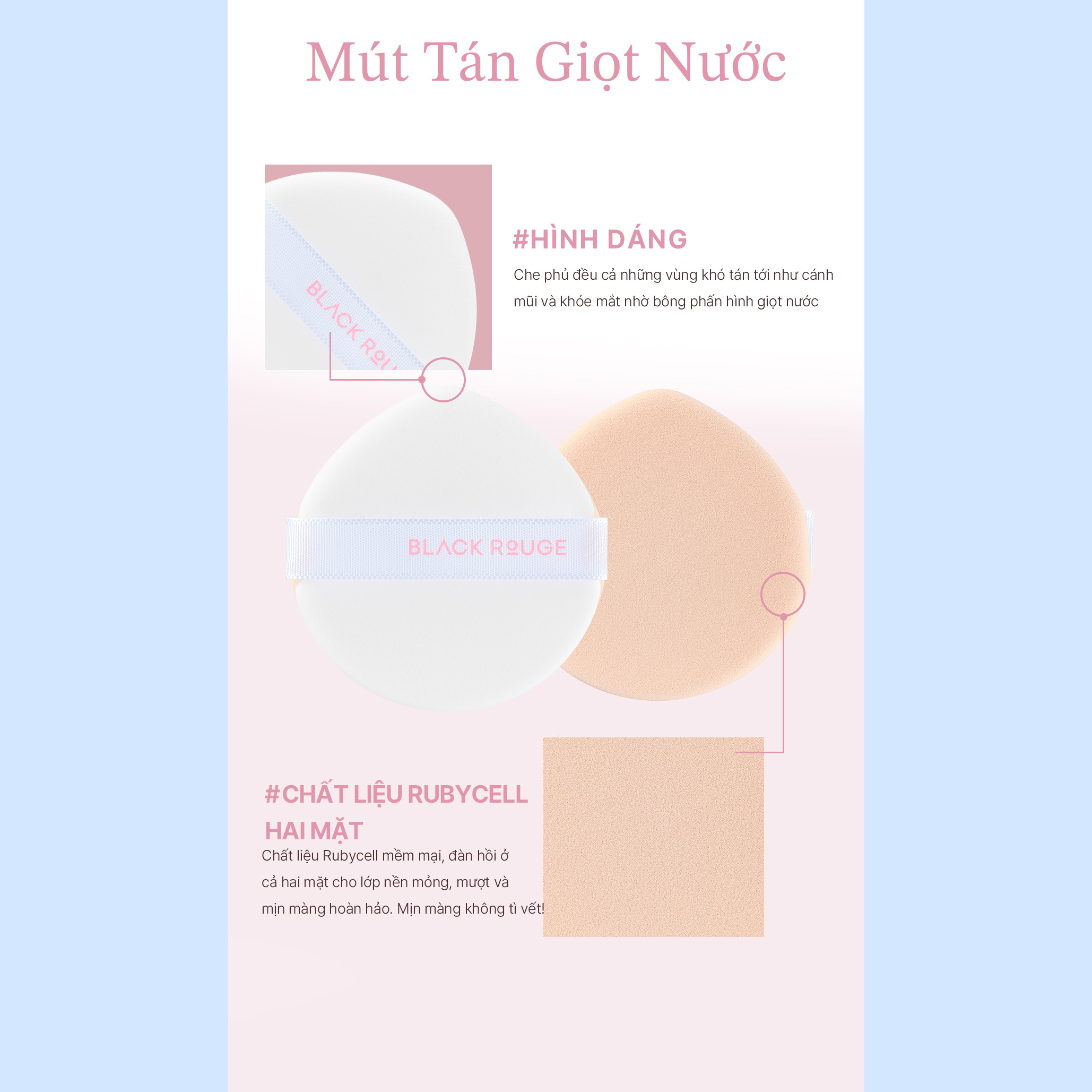 Phấn Nước Mịn Lì Lâu Trôi Black Rouge Thin Layer Veiled Cushion SPF50+/PA++++ 14g