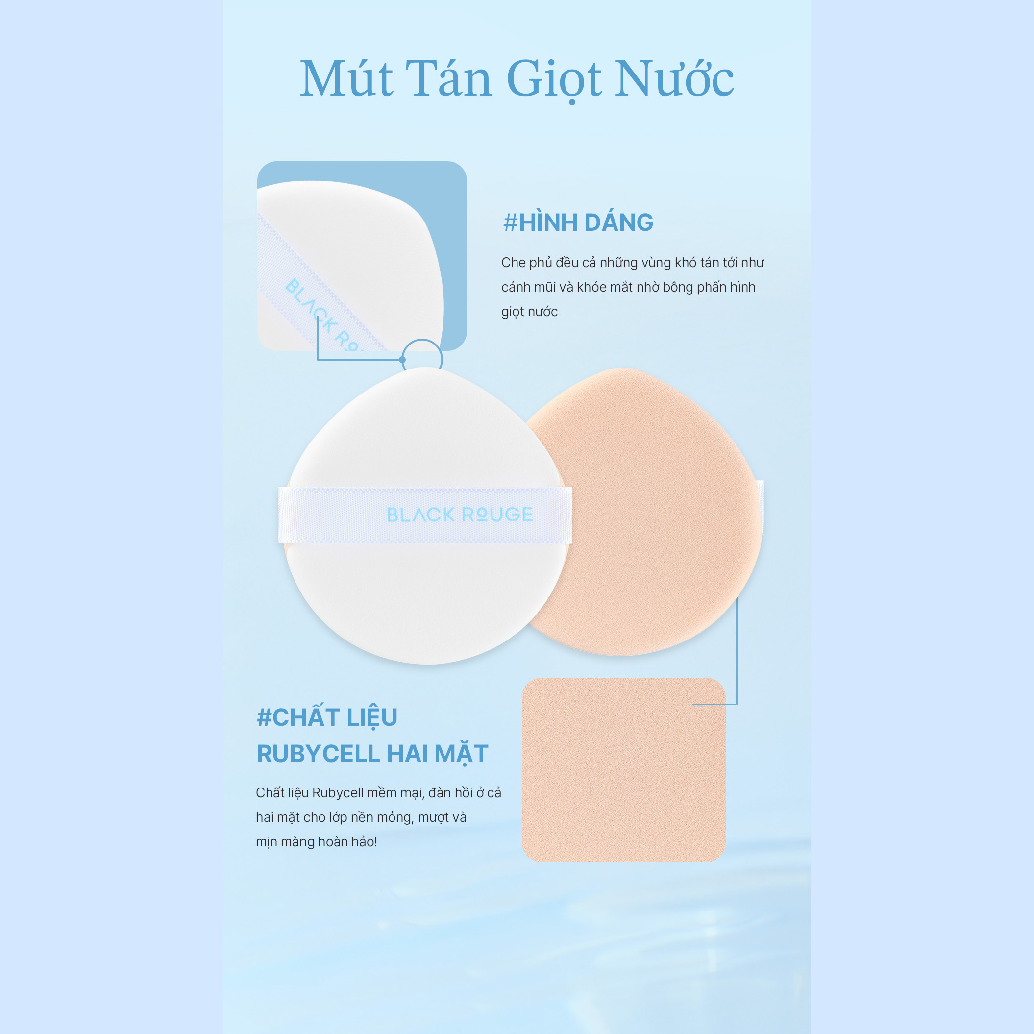 Phấn Nước Căng Bóng Mỏng Nhẹ Black Rouge Thin Layer Clear Cushion SPF50+/PA++++ 14g